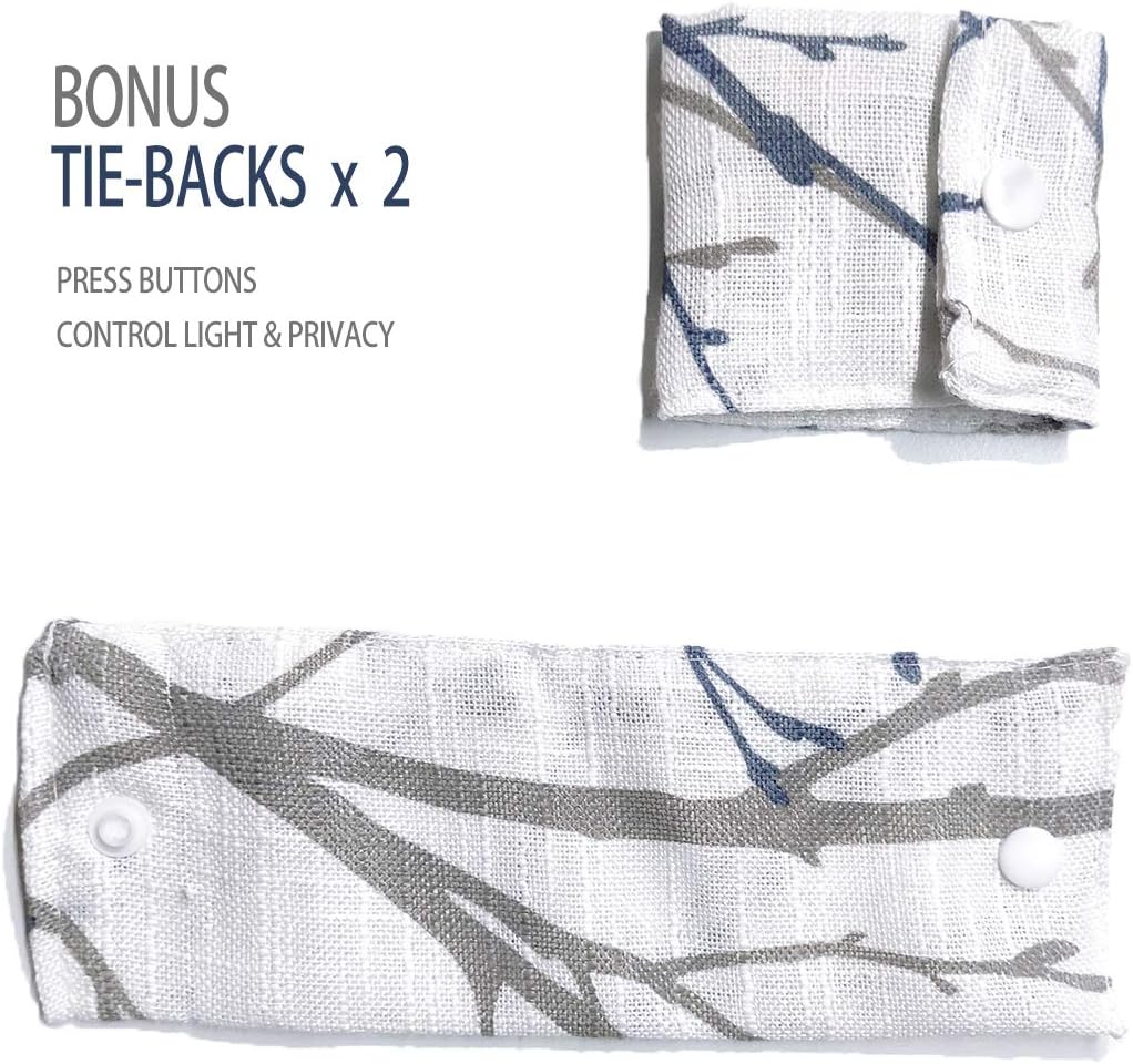 Fmfunctex – Cortinas con estampado de ramas para puerta