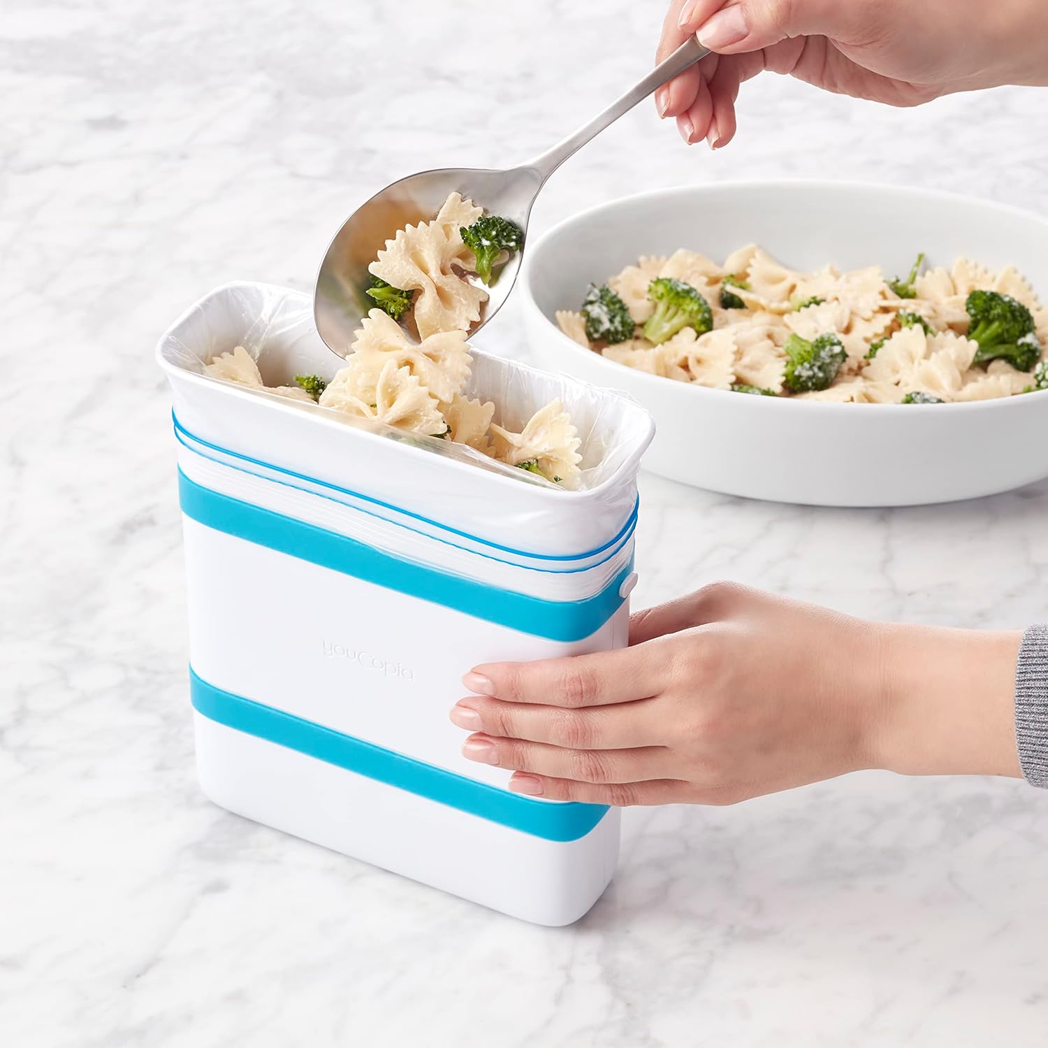 YouCopia FreezeUp – Máquina de bloques de alimentos para congelar, 6 tazas, contenedor para congelar sopa y sobras, color blanco
