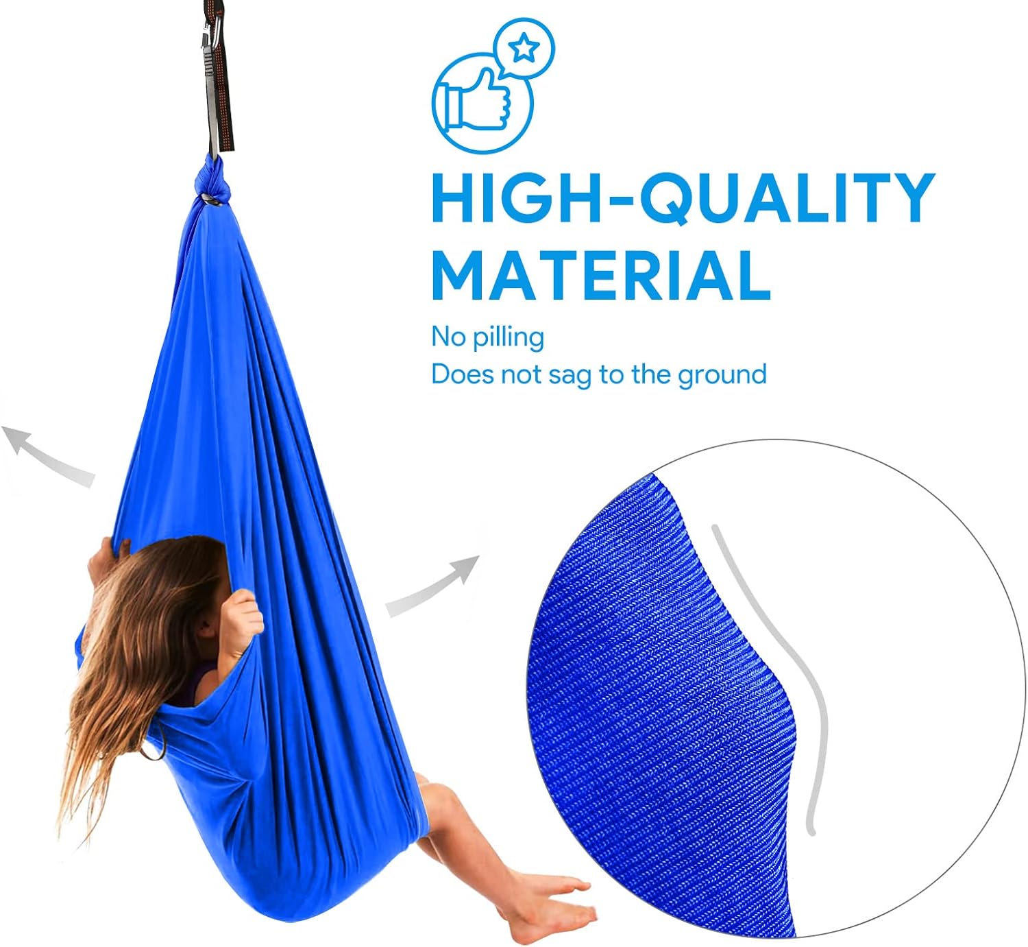 Columpio sensorial, columpio de terapia para niños y adultos, columpio para acurrucarse en interiores y exteriores, hamaca columpio para niños con