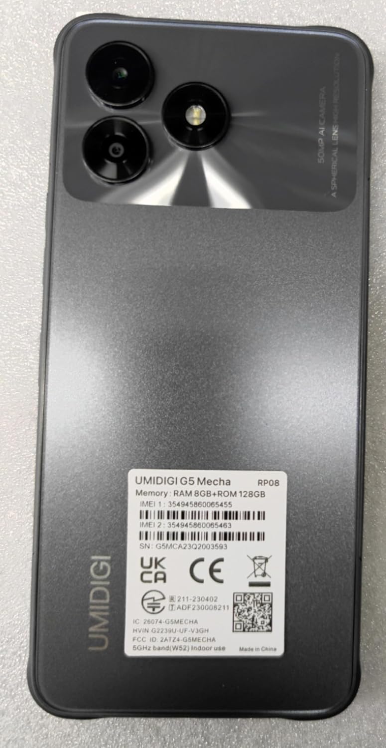 UMIDIGI G5 Mecha – Teléfono celular resistente desbloqueado, Unisoc T606 8+8 GB + 128 GB 6.6 pulgadas FHD Android 13, teléfono resistente al agua