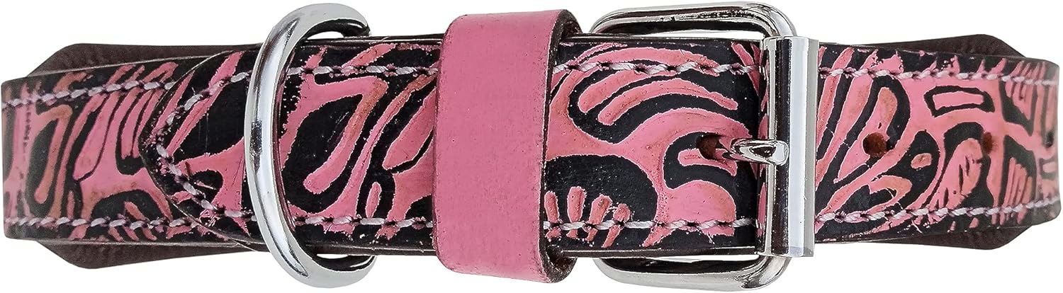 Affilare Collar de perro de cuero estilo occidental resistente acolchado para cachorros y perros grandes 10AB134-XS