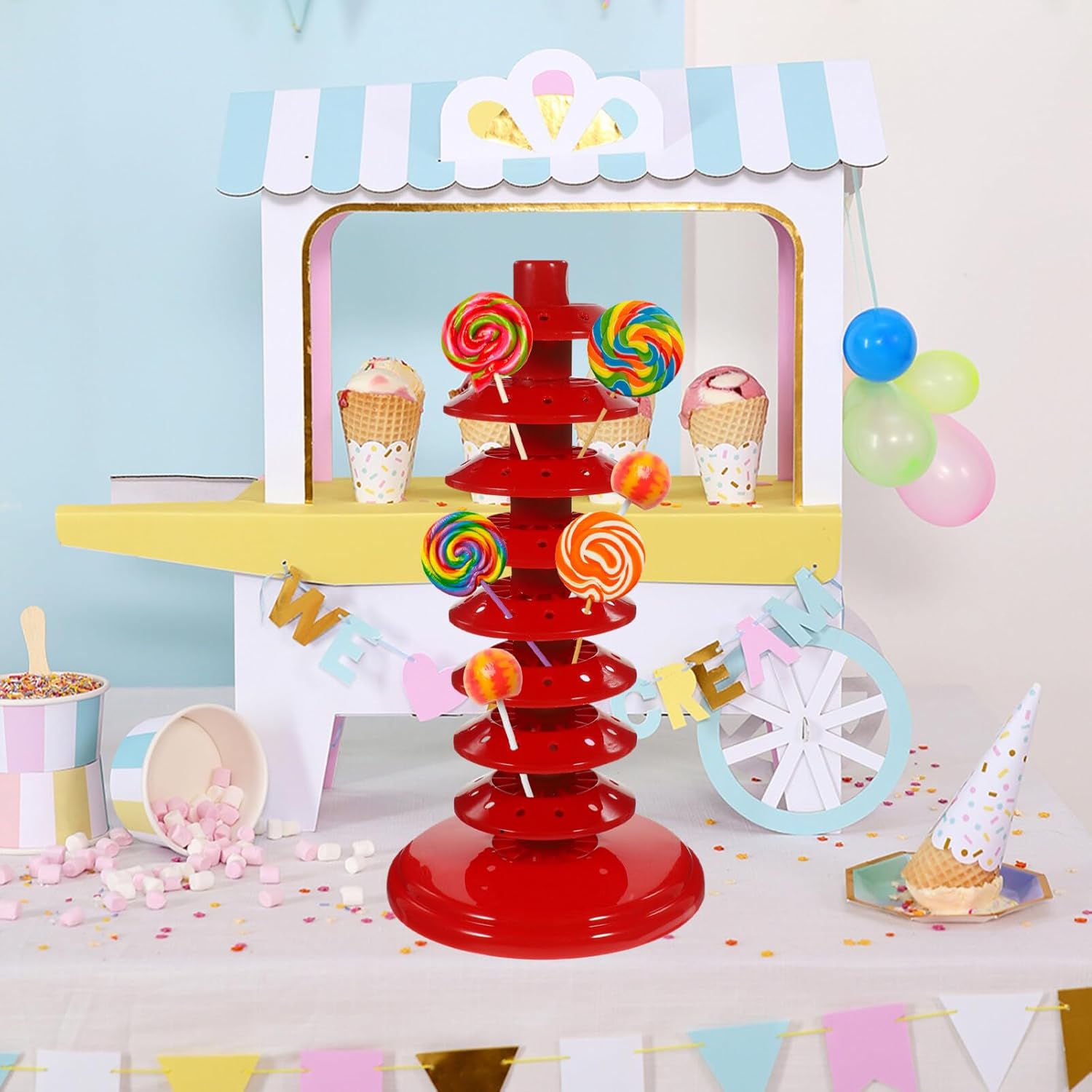 PRETYZOOM Soporte para paletas para tartas, múltiples agujeros, 8 niveles, soporte de plástico para piruletas, soporte de secado de paletas para