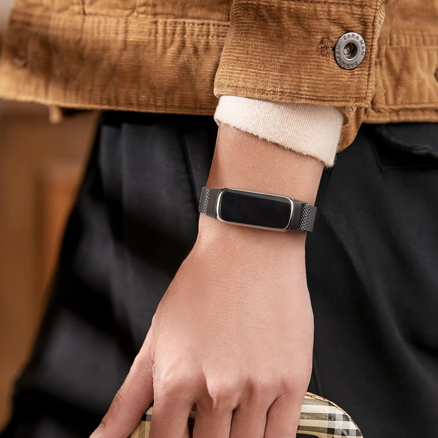 Correa de metal compatible con Fitbit Luxe Bands, correa de repuesto ajustable de malla de acero inoxidable para Fitbit LuxeLuxe Special Edition
