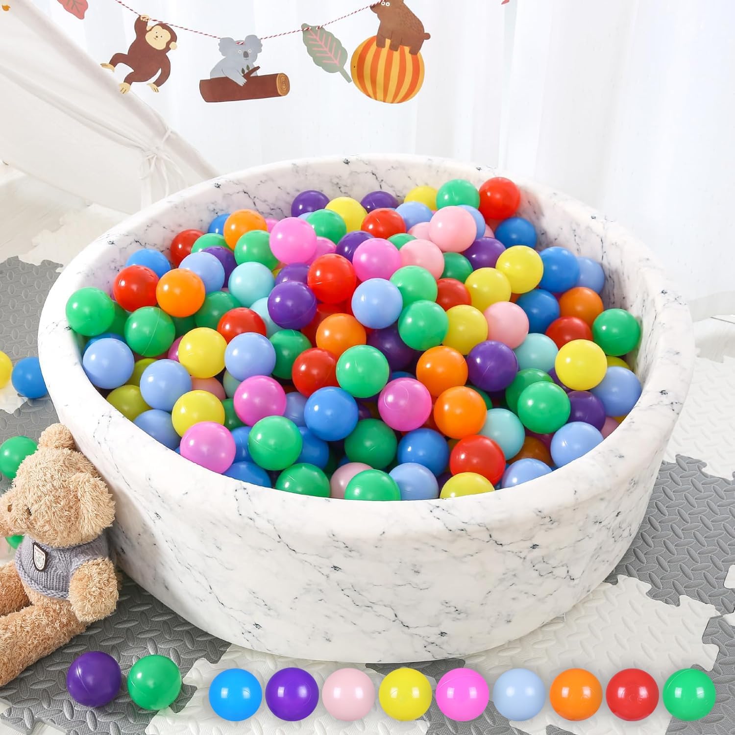 STARBOLO Ball Pit Balls for Toddlers, Girls, Boys Ball Pit, BPA Free Crush Proof Plastic Toy Balls, Children’s Pool Water Toys, Macaron Ocean Balls