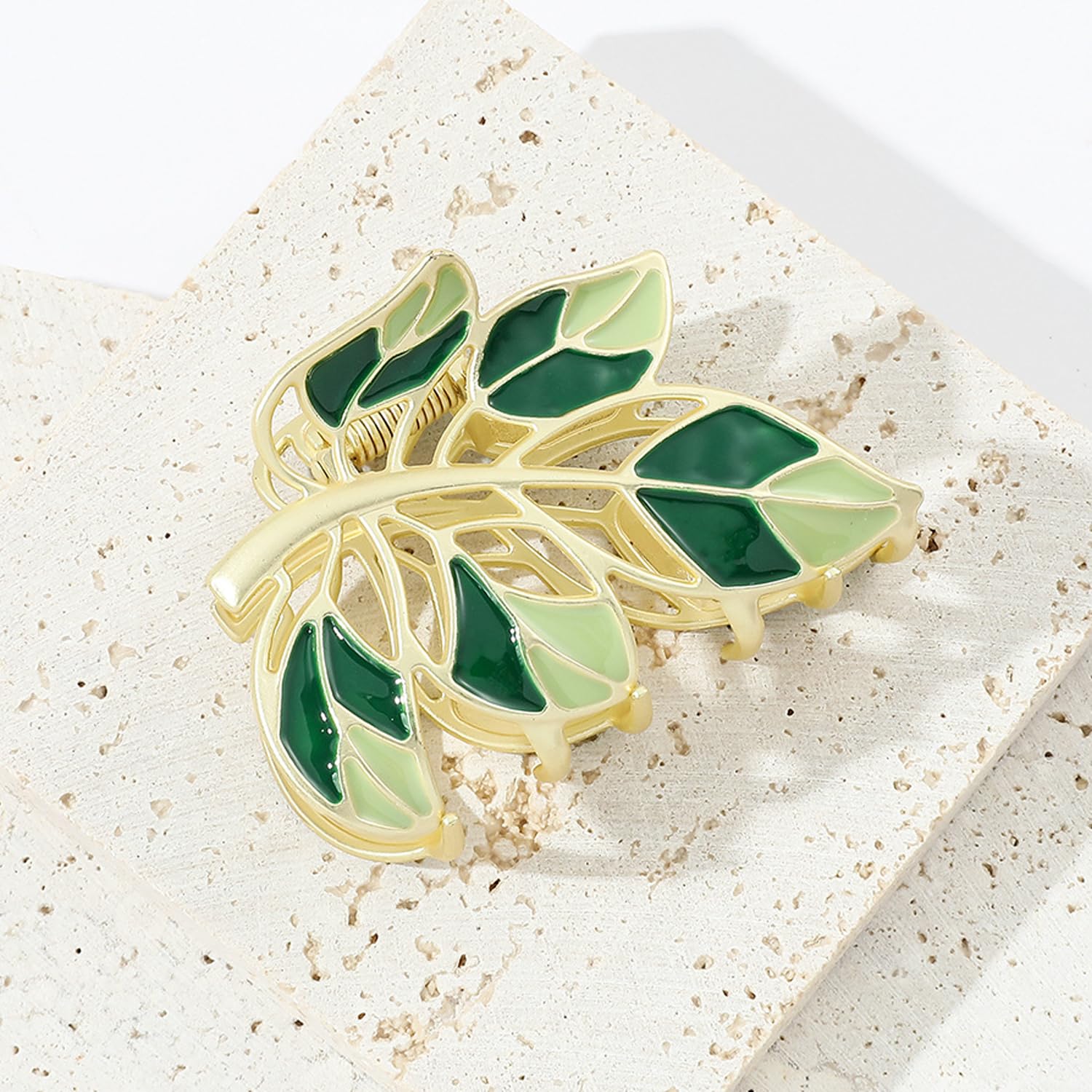 Pinzas para el cabello de Acción de Gracias, pinzas para el cabello de otoño, accesorios para el cabello de otoño, diseño de hojas verdes, pinza de