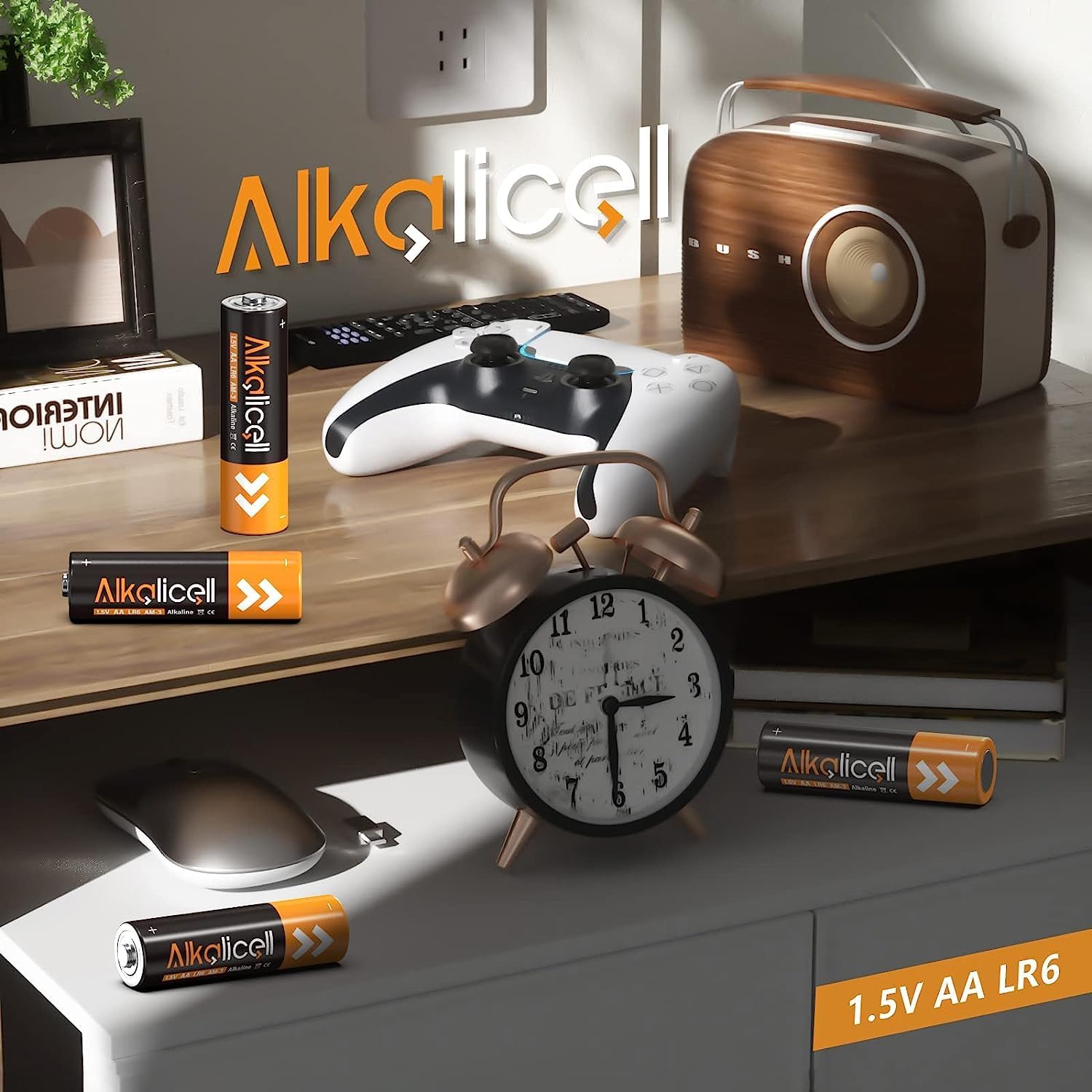 AA Batteries LR6 – Batería doble A de 1,5 V para reloj despertador, controlador Xbox, baterías domésticas tamaño AA, paquete de 4 unidades