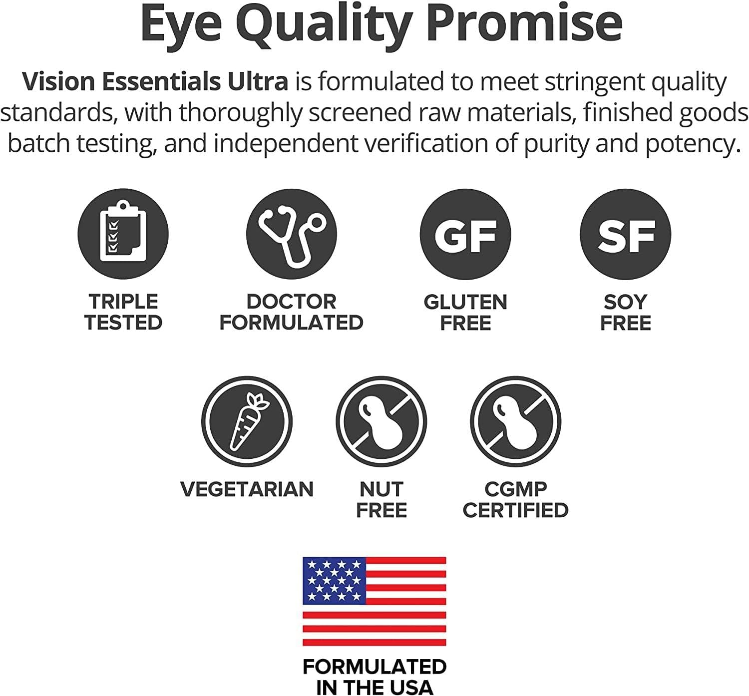 Dr. Whitaker’s Vision Essentials Ultra  Apoyo integral con una sola píldora diaria para la salud de la mácula y la retina, fatiga ocular, presión
