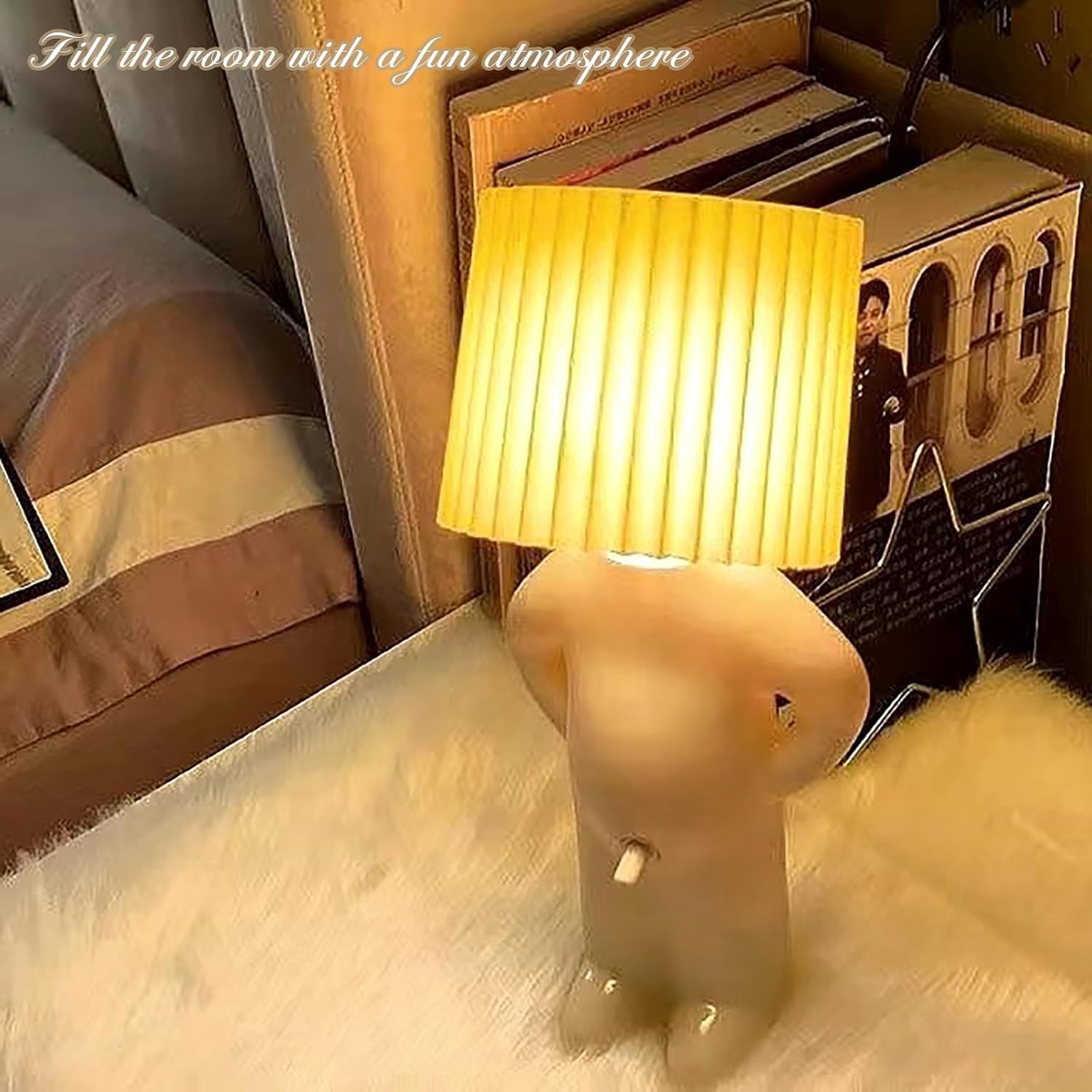 BTYYIHEX Lámpara creativa A Little Shy Man, lámpara de noche de escritorio, lámpara de noche de niño travieso, decoración del hogar, hermoso regalo