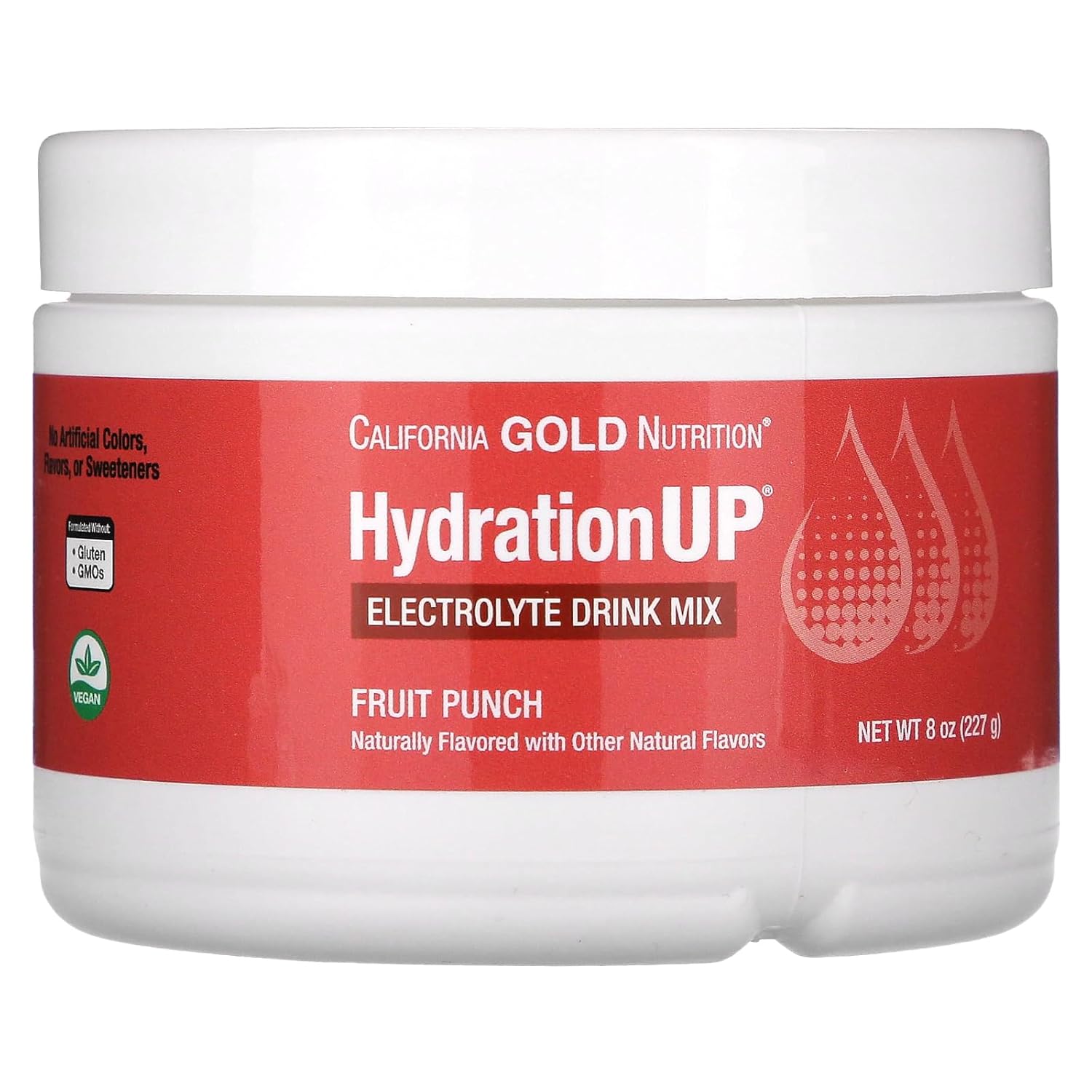 California Gold Nutrition BEBIDAS, HydrationUP, Electrolitos, Ponche de frutas, 8 oz (227 g)