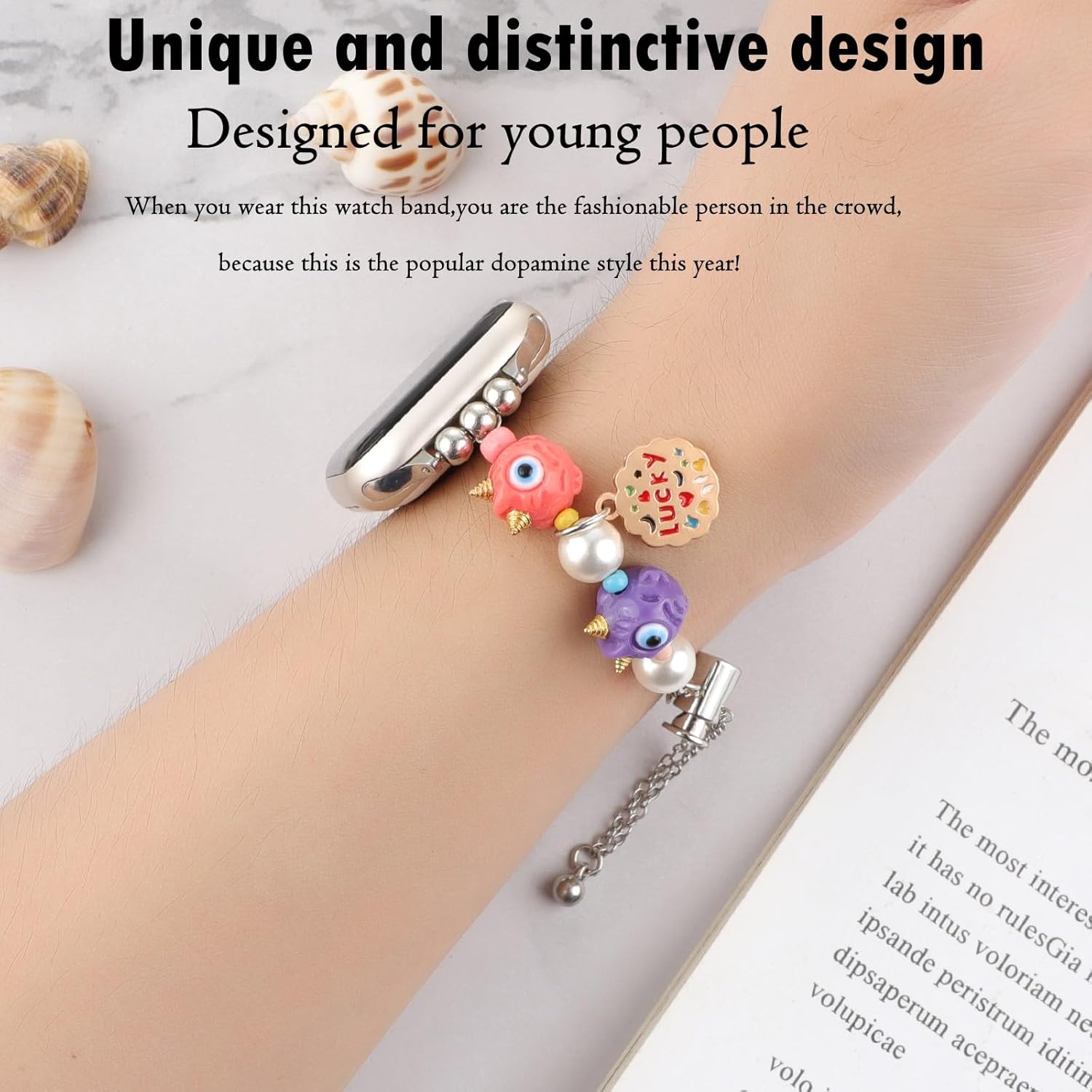 REALSIGN Colorida pulsera de demonio compatible con Apple Watch Band 1.496 pulgadas, 1.575 pulgadas, 1.614 pulgadas, bonita y alegre pulsera de