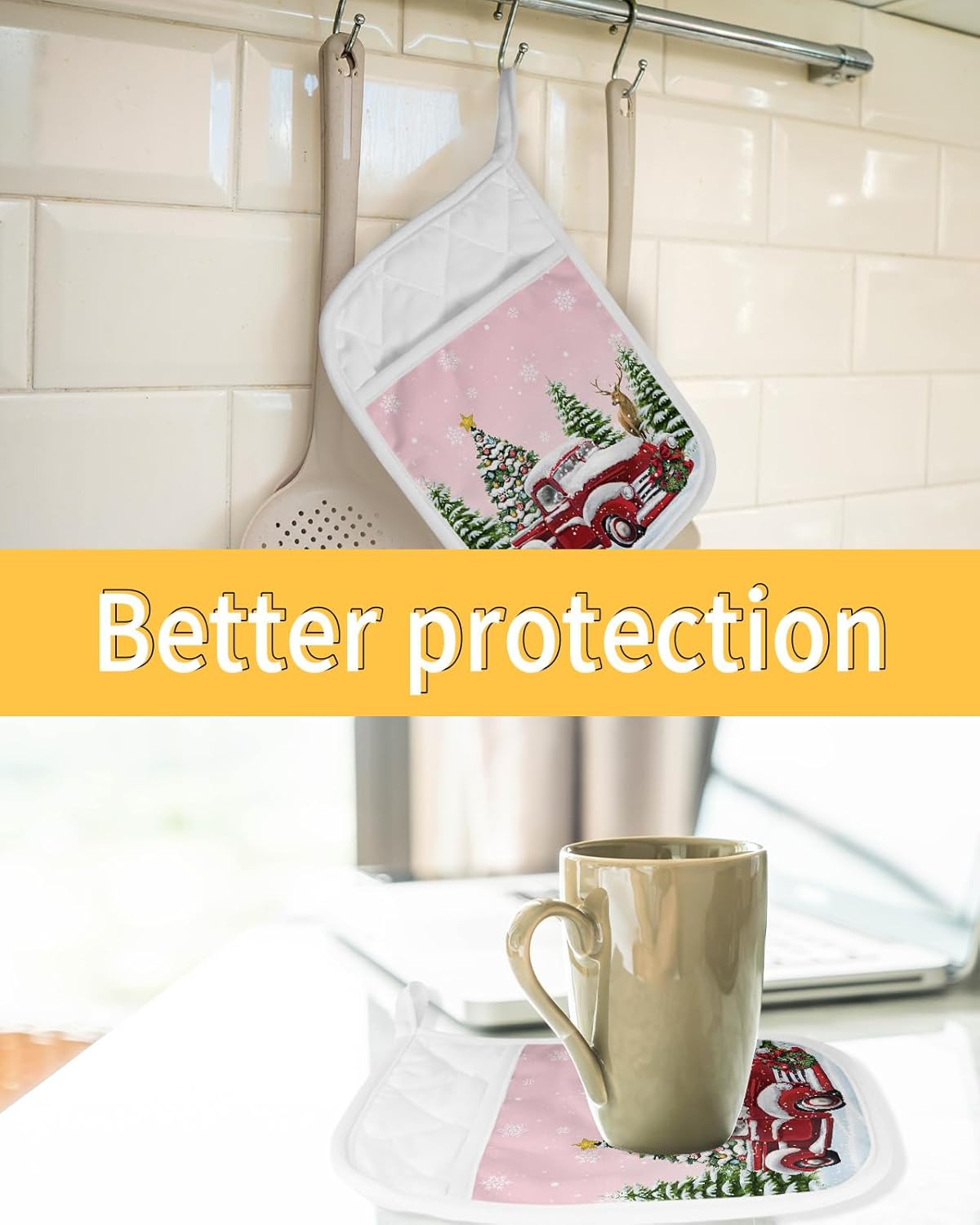 Juego de 5 soportes para ollas para cocina, antideslizantes y aislantes de calor, juego de agarraderas de tela de toalla con bolsillo, guantes