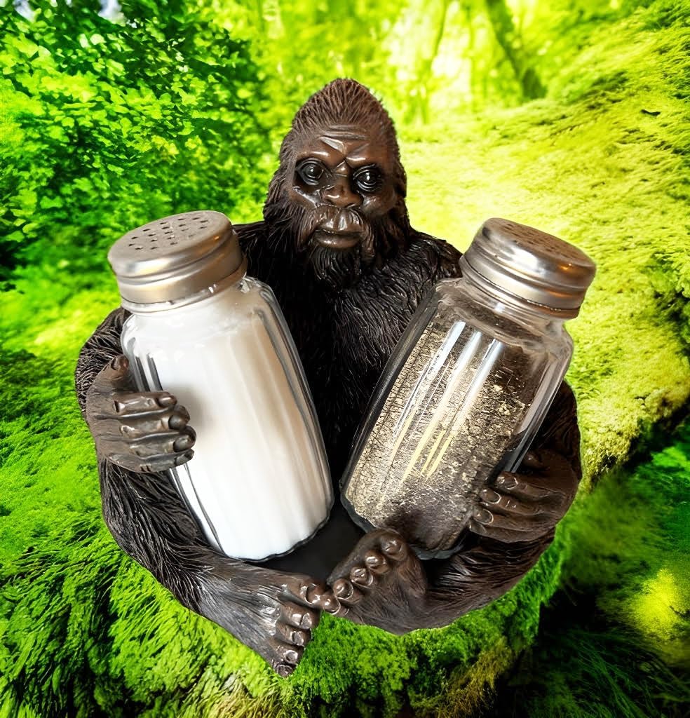 Bigfoot Sasquatch – Juego de salero y pimentero, decoración artística de montaña cabaña