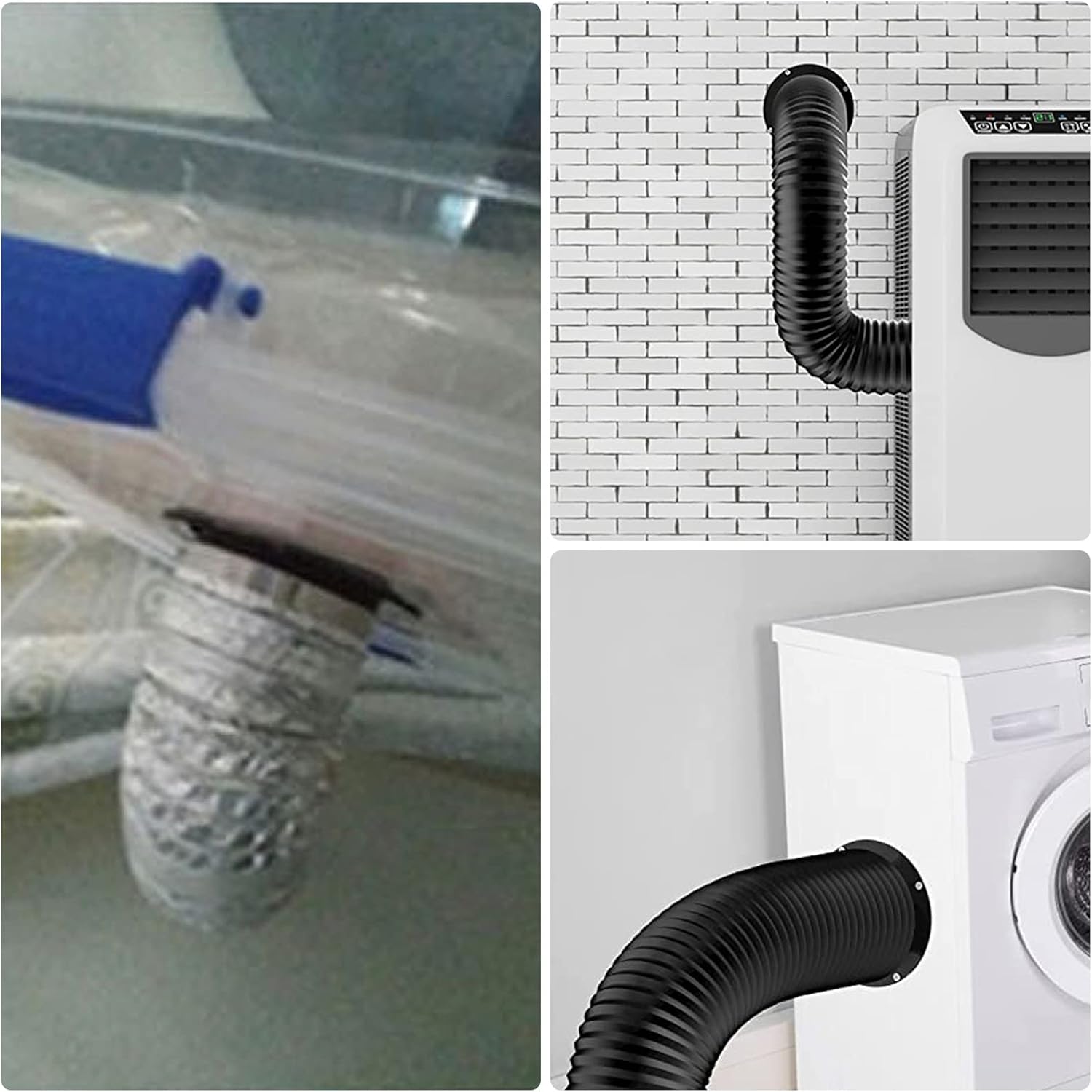 Conector de conducto de 6 pulgadas, conector de entrada de brida, conector de conducto ABS, brida de tubo recto de plástico para sistema de
