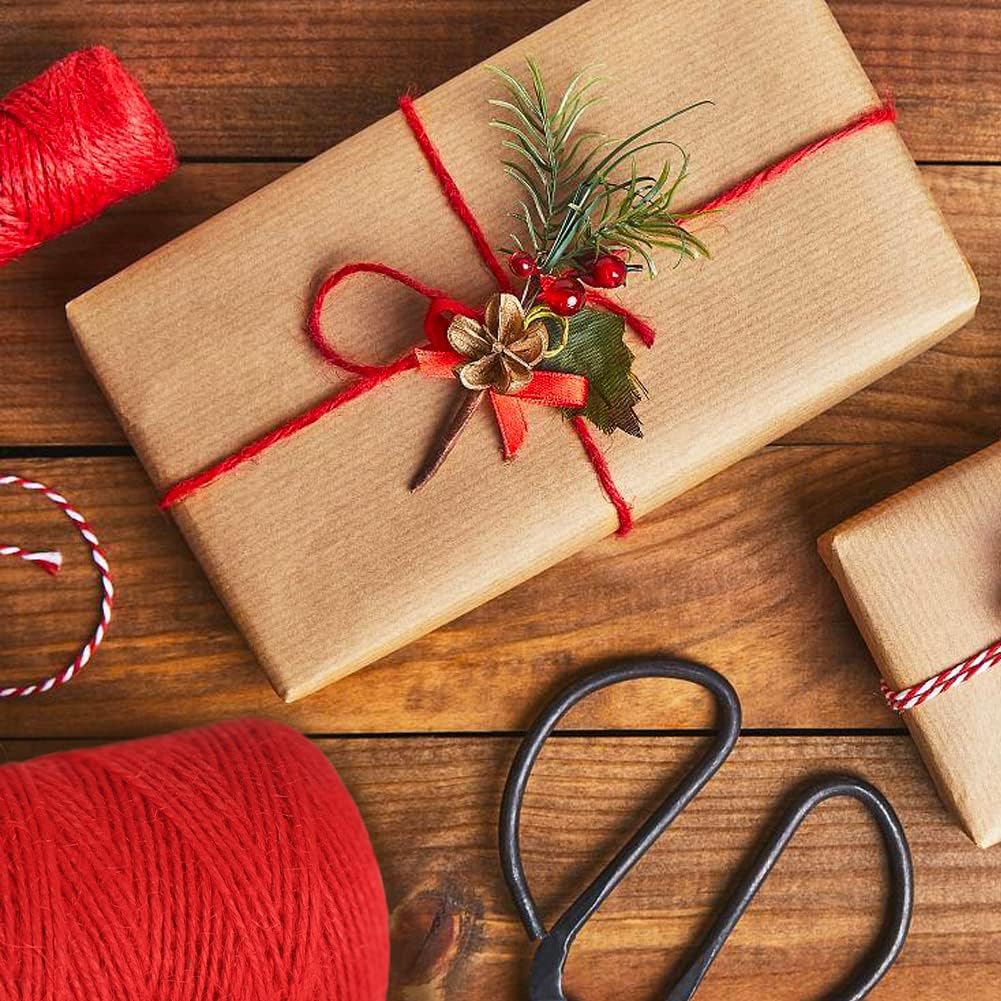 Vivifying Cordel rojo, cuerda de Navidad de 656 pies de 0.079 in para envolver regalos, manualidades, embalaje y decoración