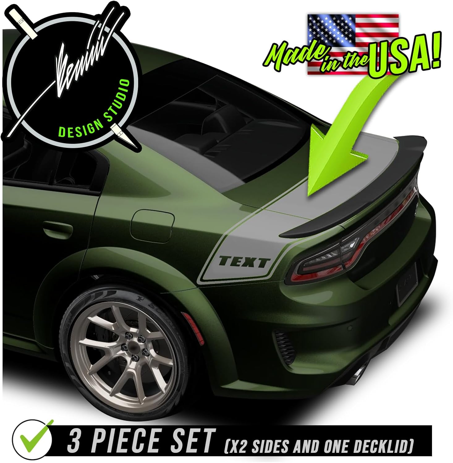 Bumble Bee Cinturón a rayas compatible con Dodge Charger Scat Pack Swinger Stripe Kit 2015 2016 2017 2018 2019 2020 2021 2022 2023 2024 2025 (negro
