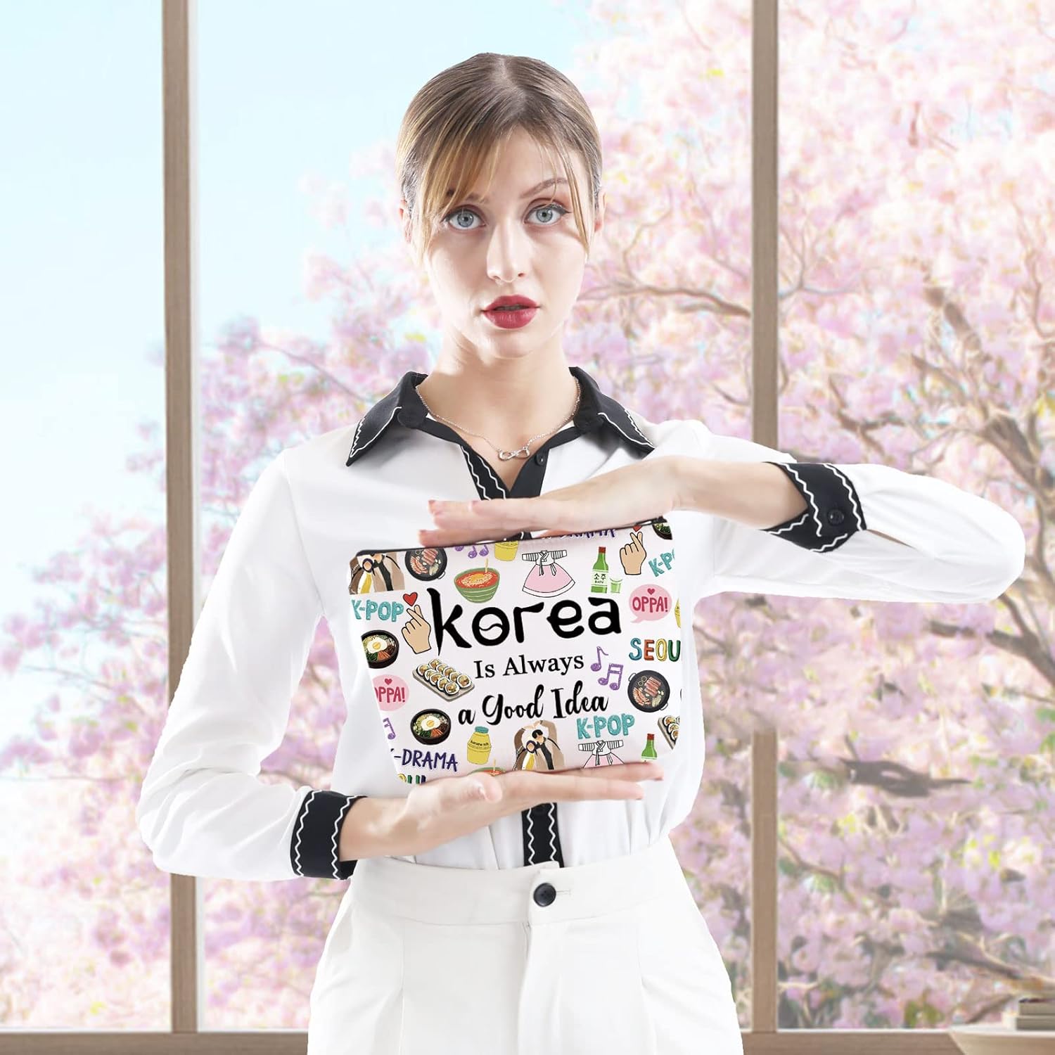 GJTIM Corea del Sur Viaje Vacaciones Regalo de Recuerdo Corea Bachelorette Trip Gift Corea del Sur Bolsa de Accesorios de Viaje para Amantes de