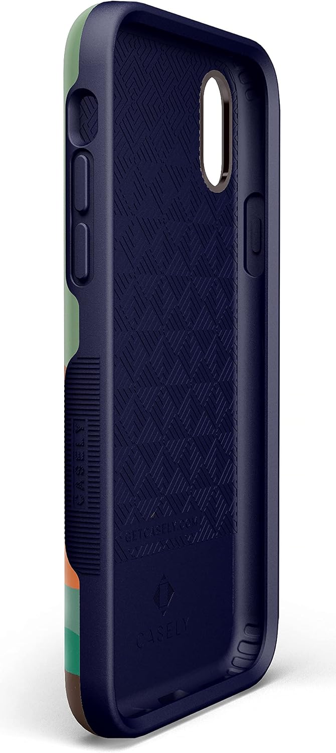 Casely Funda para iPhone XXS  Endless Peaks  Funda de montaña con bloques de color