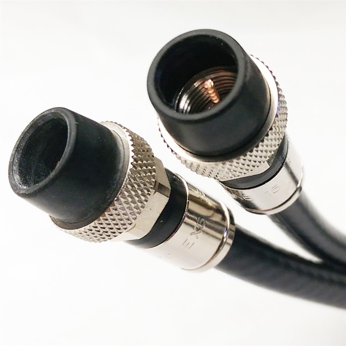 Cable coaxial RG6 de 100 pies (negro)  Arranque meteorológico  UL ETL CMR CATV Retardante de Fuego Satélite Audio Video HD Cable Conectores F de