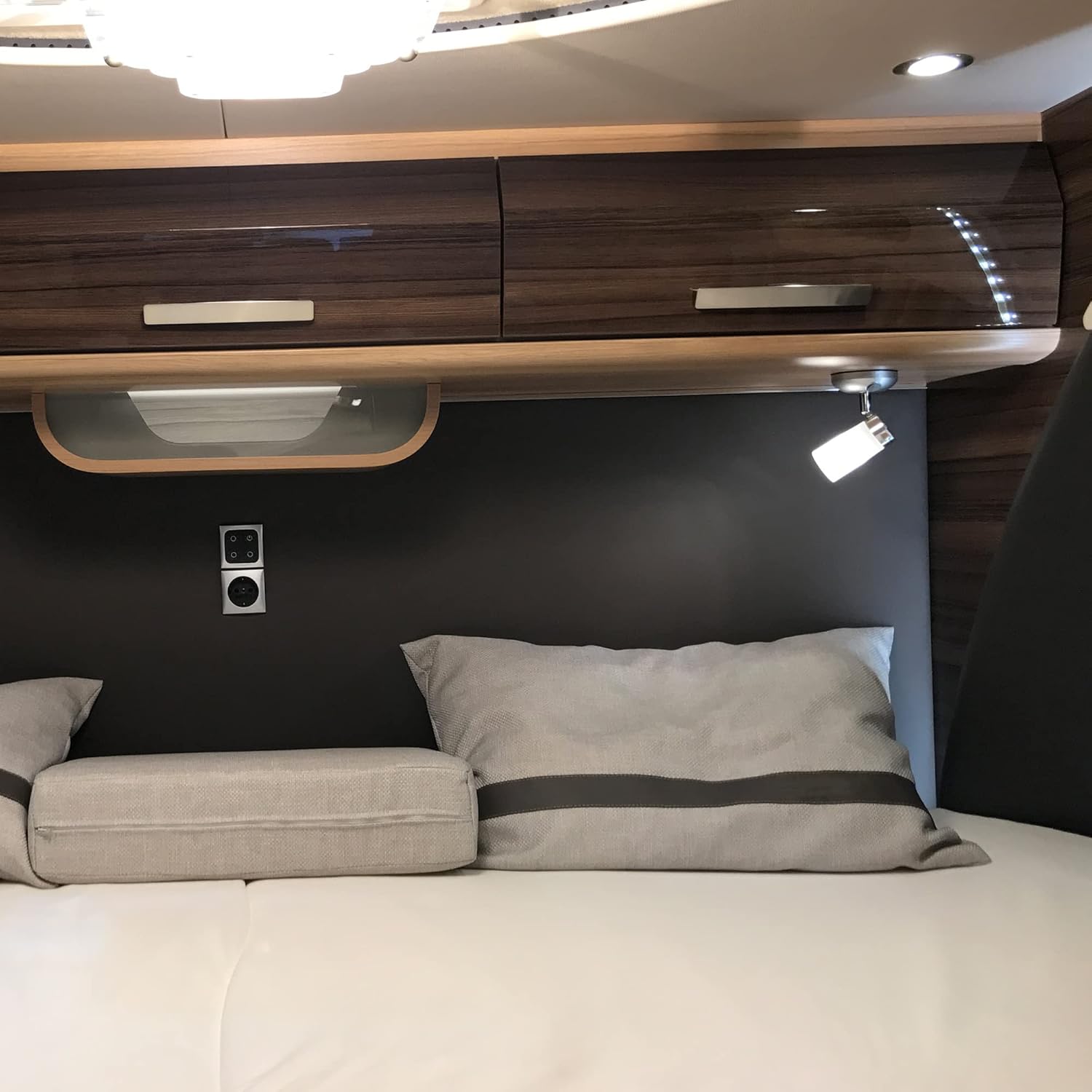 Luces de lectura RV de 12 voltios, luz de lectura regulable de 1224 V, luz cálida de 3000 K, luz LED con acabado pulido de vidrio esmerilado,