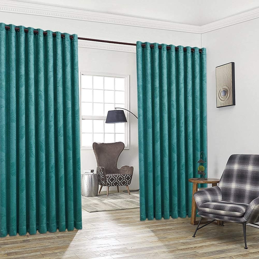 WARM HOME DESIGNS Par de 2 paneles divisores de ambientes extra anchos de 108 x 120 pulgadas en relieve con hojas 3D. Las cortinas de piso a techo