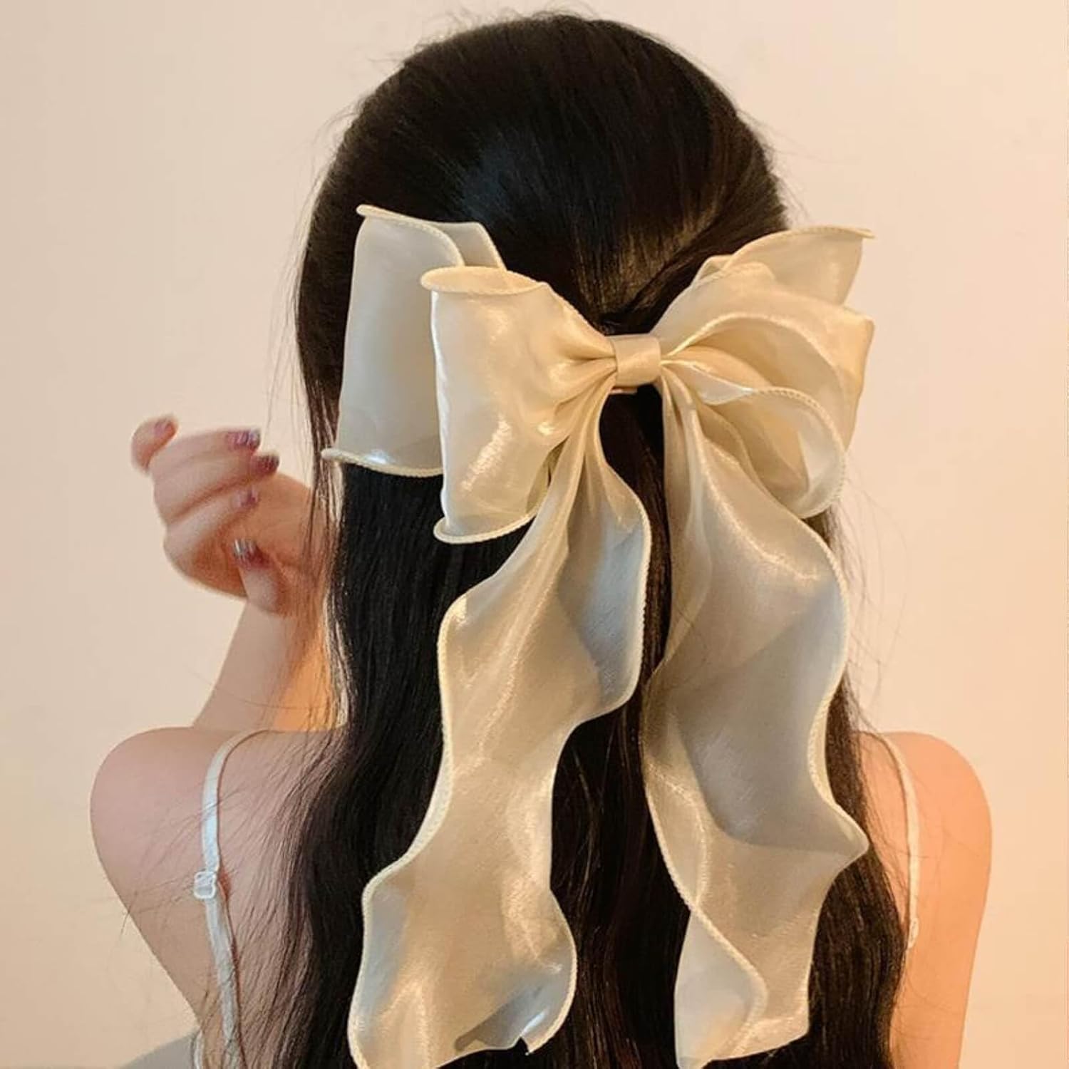 2 lazos grandes para el pelo para niñas, lazos largos para el pelo para mujeres, clips de lazo grande, pasadores de pelo con lazo francés para