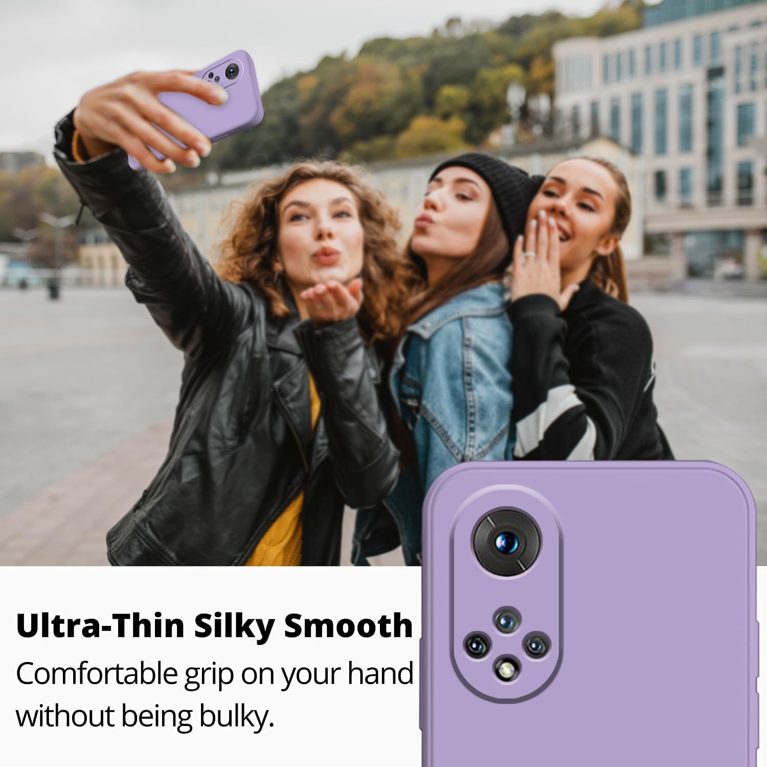 Wousunly Compatible con Huawei Nova 9 Funda de silicona líquida verde oscuro, suave al tacto Huawei Nova 9, funda delgada de silicona a prueba de