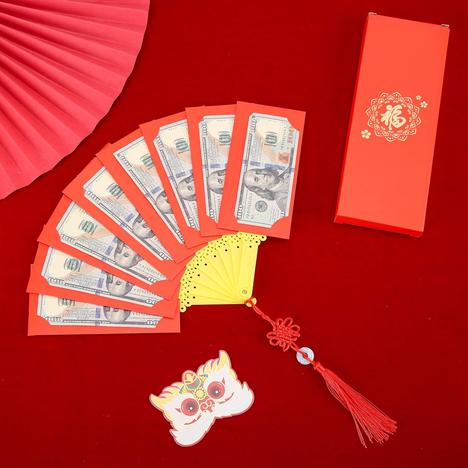 Sobres rojos chinos 2024 Año del Dragón Paquete rojo Festival de primavera Paquetes de dinero de la suerte para sobres de dinero de la suerte Boda