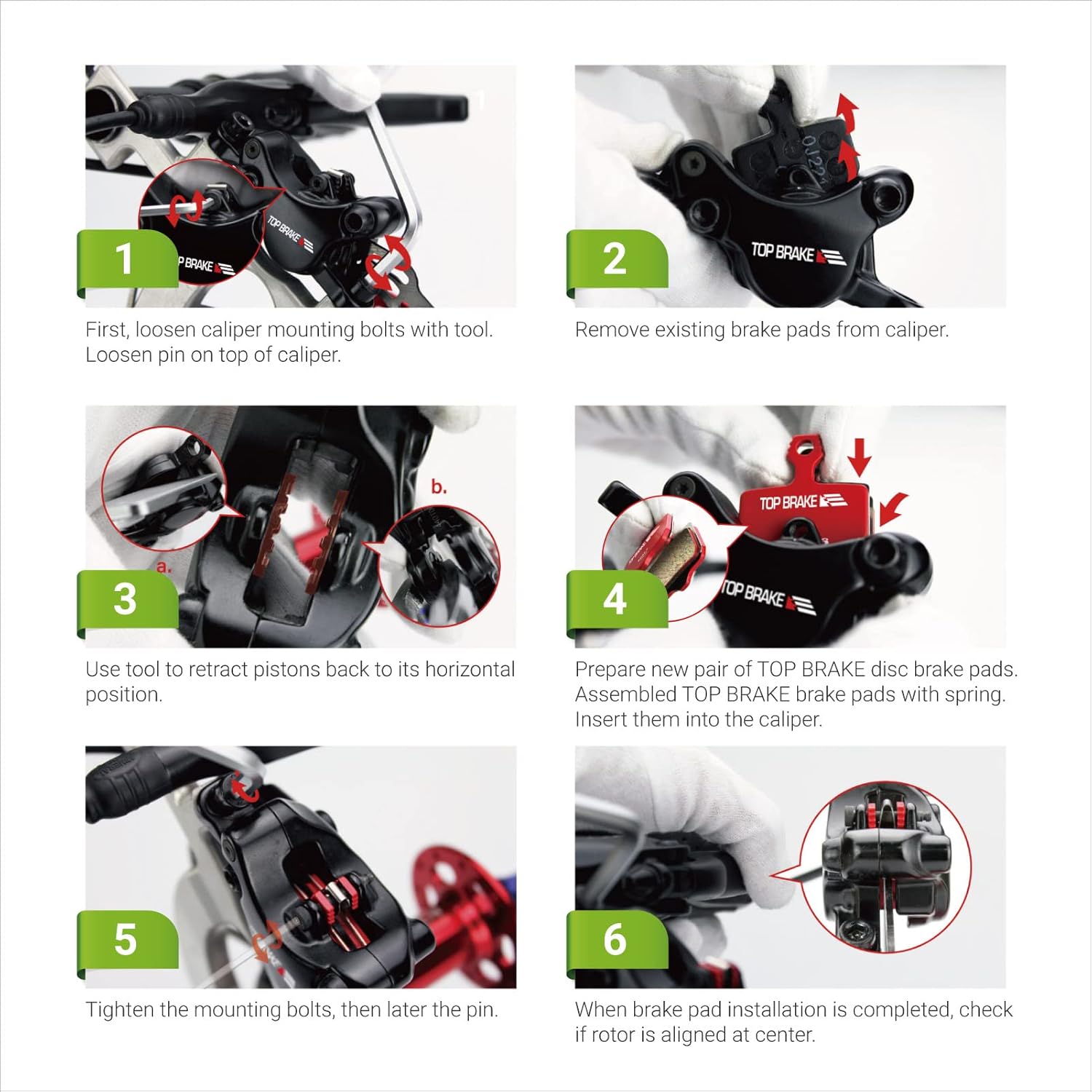 TOP BRAKE BD12-E+ Pastillas de freno para bicicleta de disco SRAM Level UltimateRojoAXS Force Road y XC MTB Brake Set