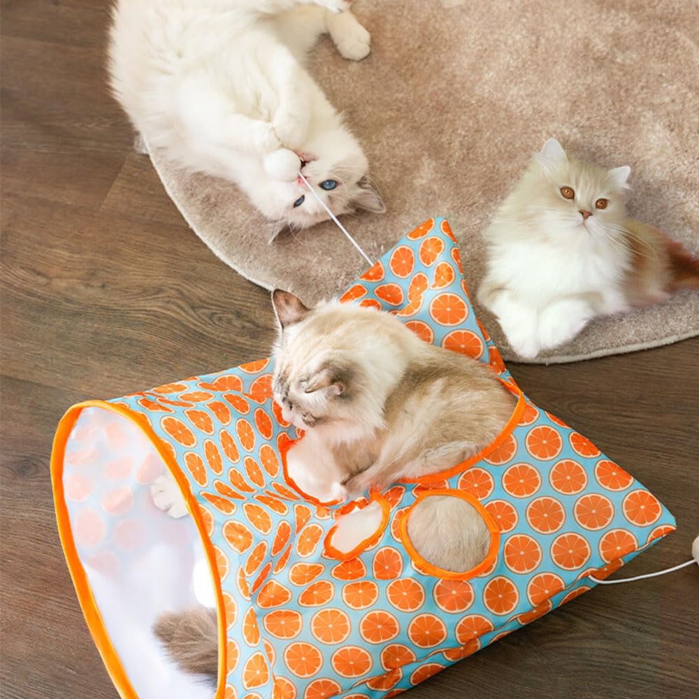2 bolsas de túnel para gatos de interior, juguete de túnel de juego para gatos 2024, bolsa de taladro interactiva plegable para gatos, juguete para