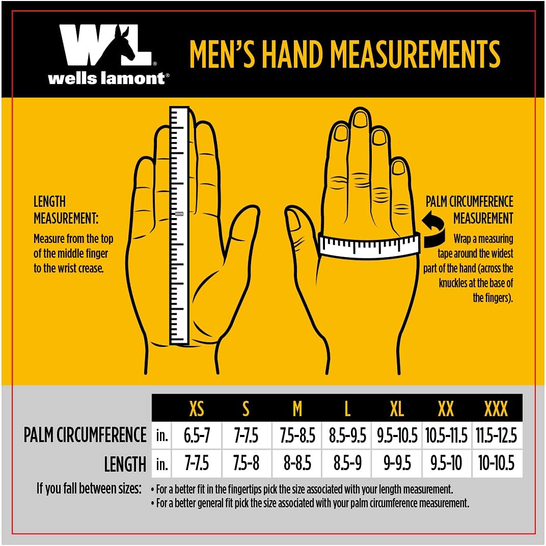 Wells Lamont 559lf – Guantes de trabajo para hombre, color negro, paquete grande de 6 de EE. UU