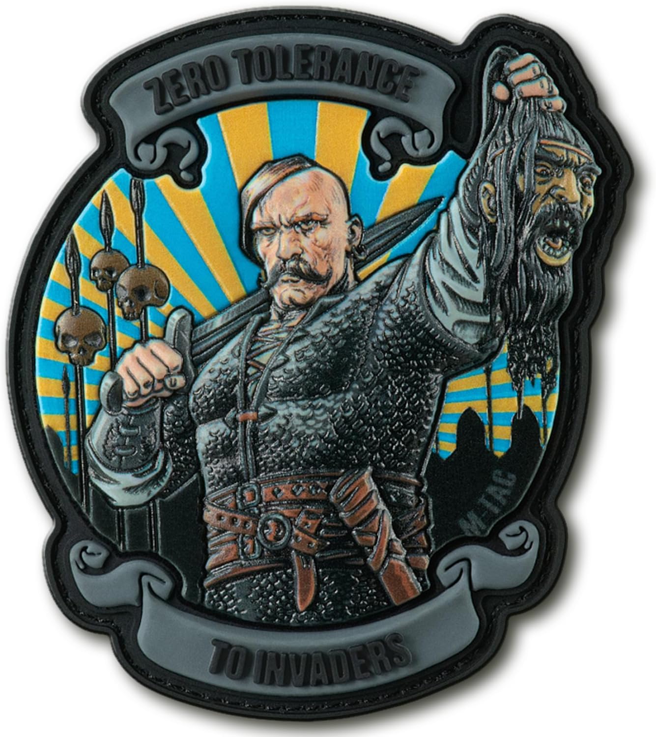 M-Tac Morale Patch Zero Tolerance – Parches de PVC para chalecos, mochilas, sombreros, parche militar táctico con cierre de gancho en el respaldo