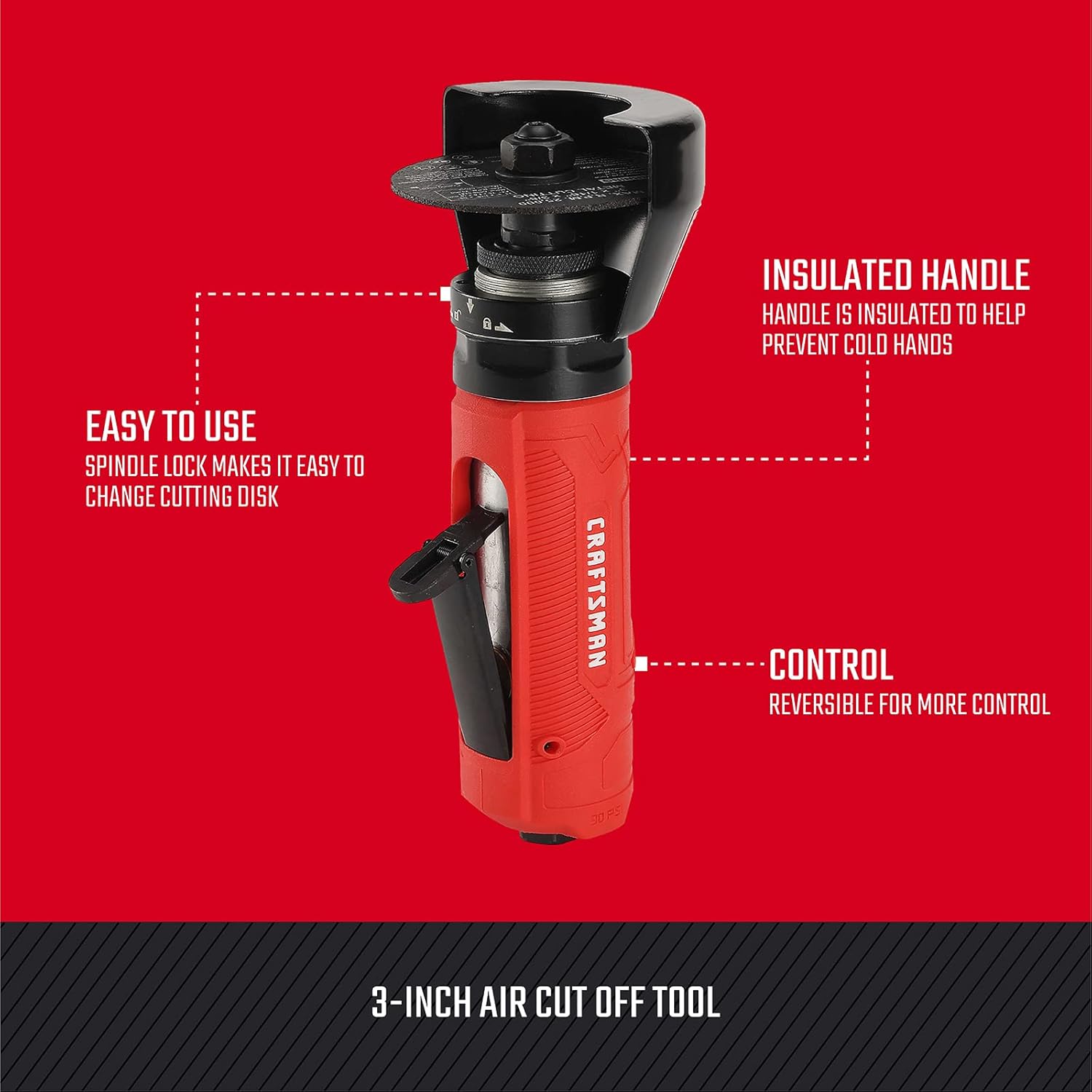 Craftsman CMXPTSG1013NB Herramienta de corte de aire de 3 pulgadas, color rojo