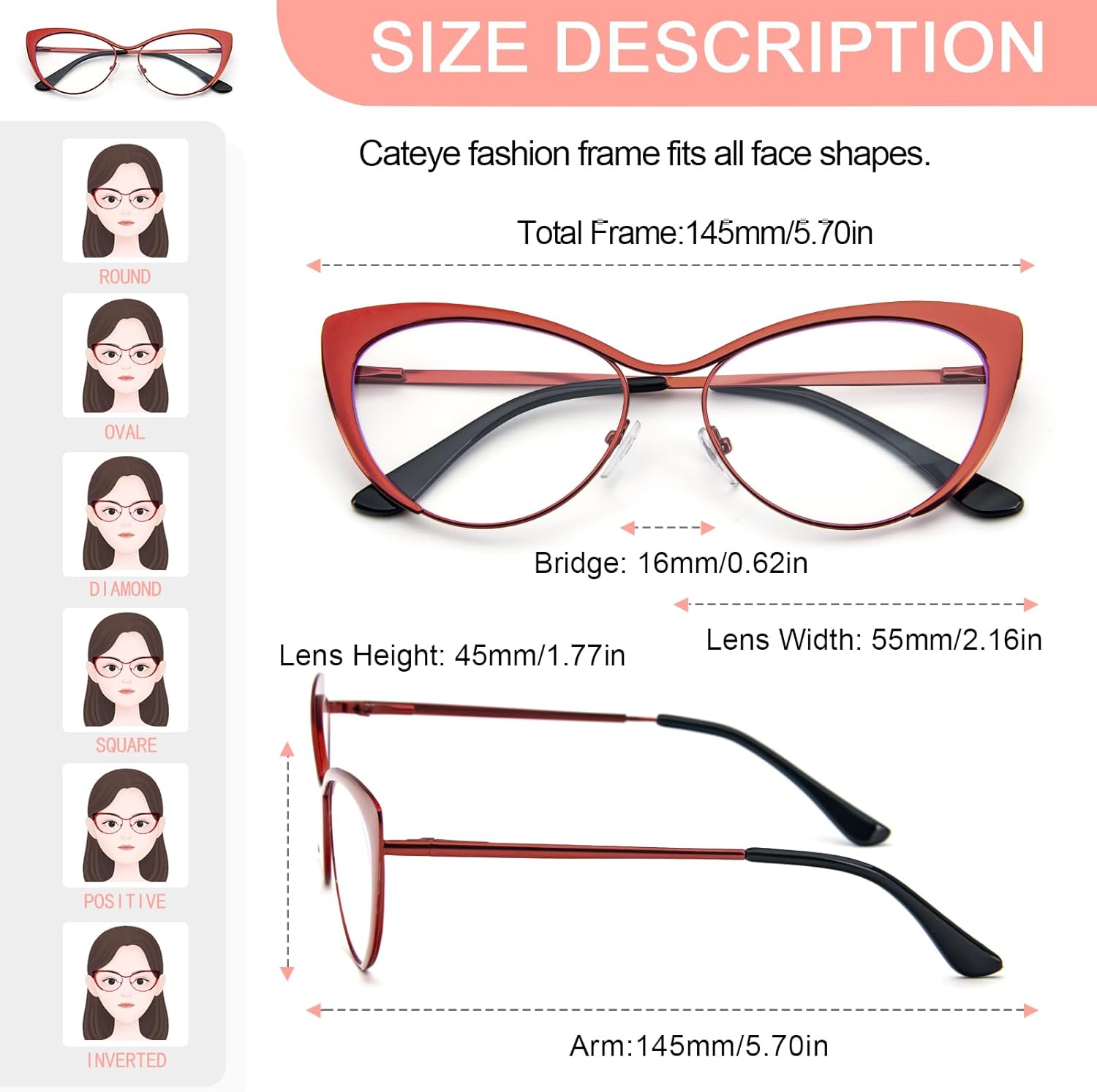 KoKoBin Gafas de lectura de ojo de gato, 2 pares de lentes de marco de metal, lectores de bisagra de resorte con bolsa de cuero para hombres y