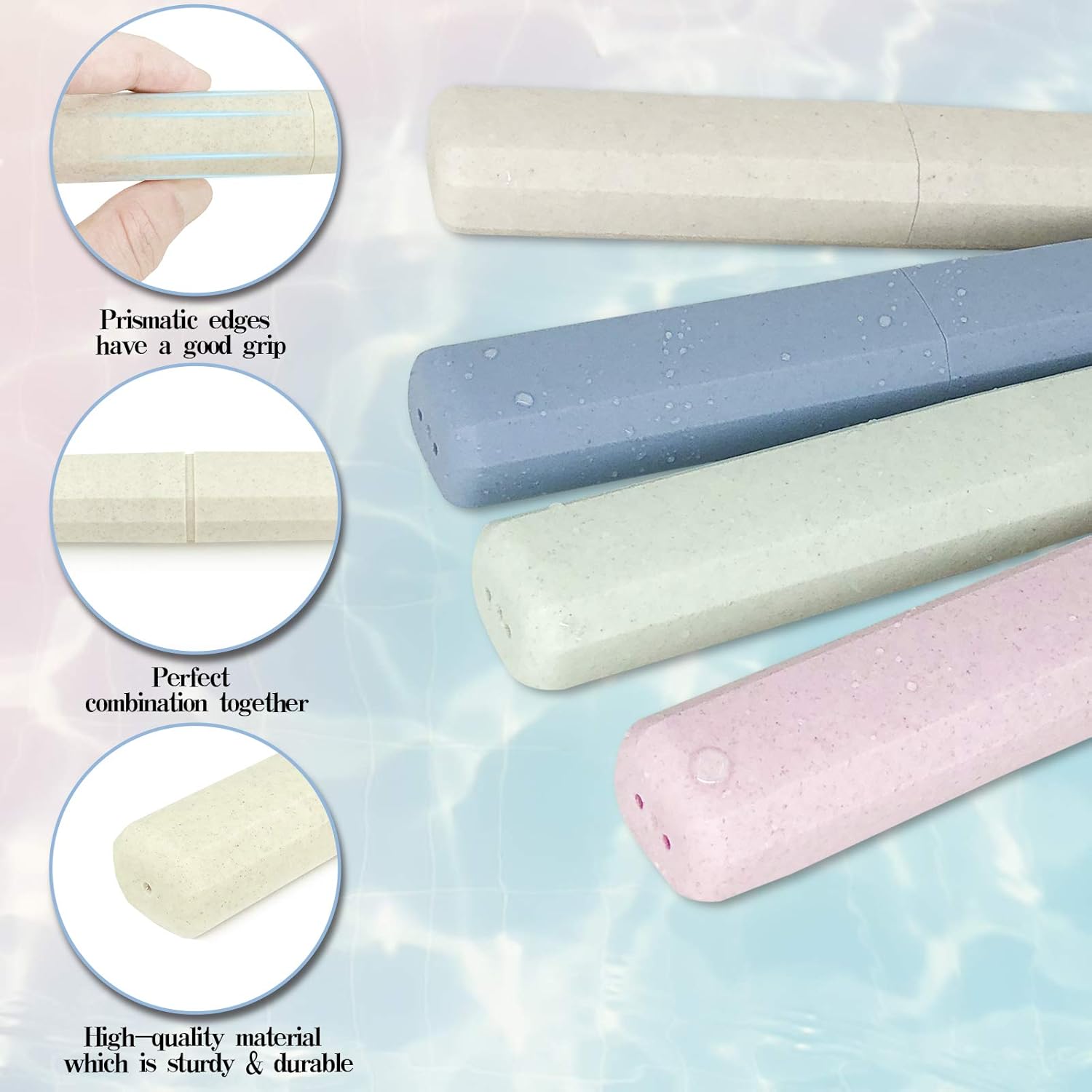 Paquete de 4 fundas portátiles para cepillos de dientes, de plástico transpirable, para el hogar, viajes, negocios, campamento, escuela