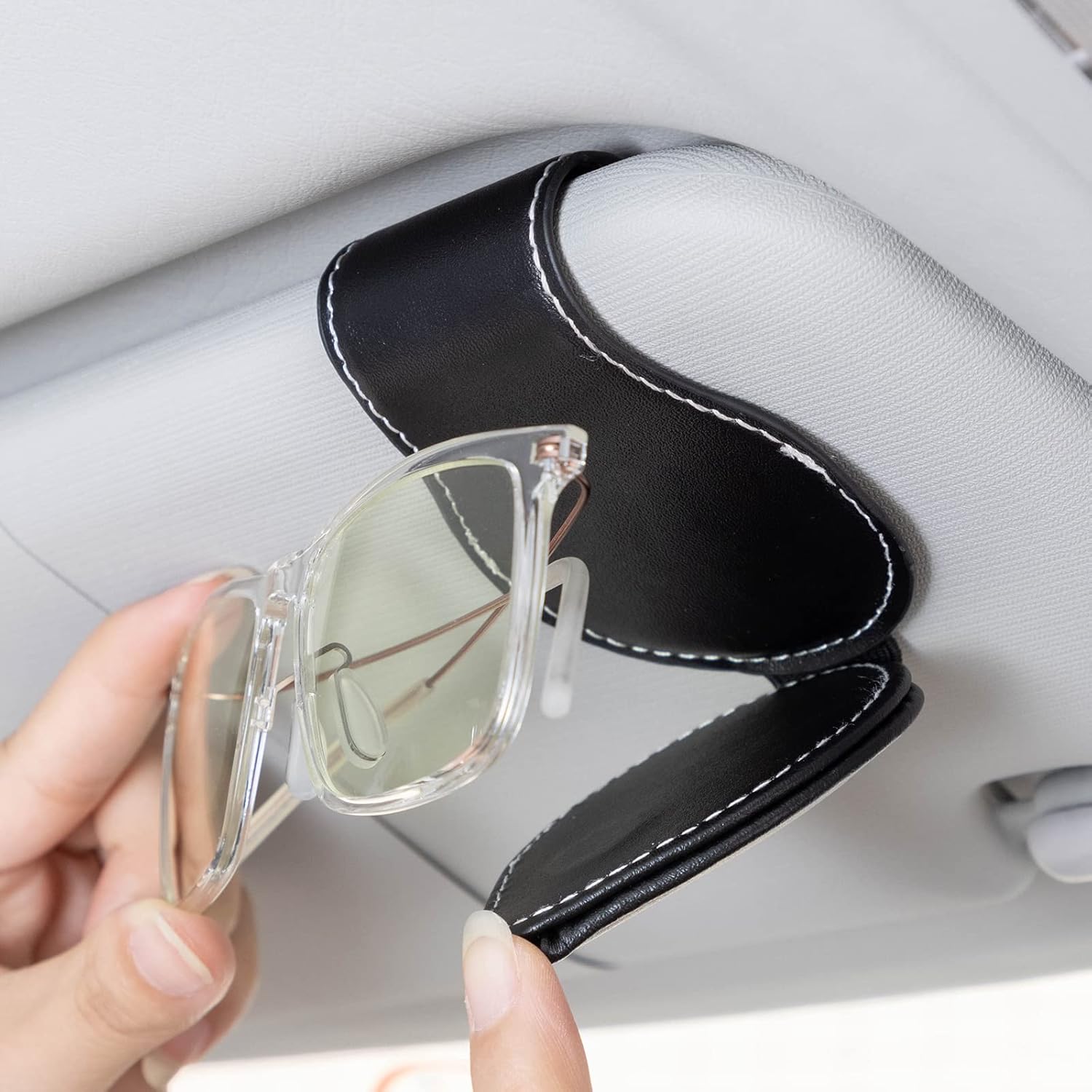 Soporte para lentes de sol de automóvil, soporte para gafas para Porsche Panamera Cayenne Macan Boxster Taycan Cayman 718 911, soporte para colgar