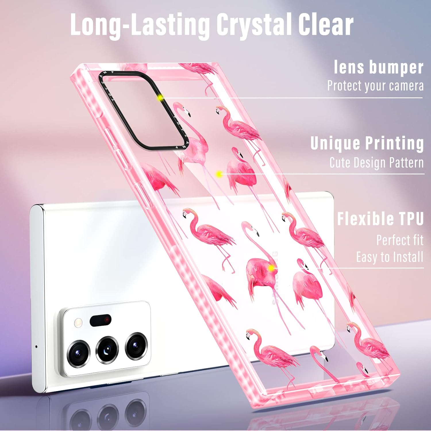 Toycamp Funda para Note 20 Ultra, bonito diseño de flamenco divertido para mujeres, niñas, niños y adolescentes para Galaxy Note 20 Ultra, funda con