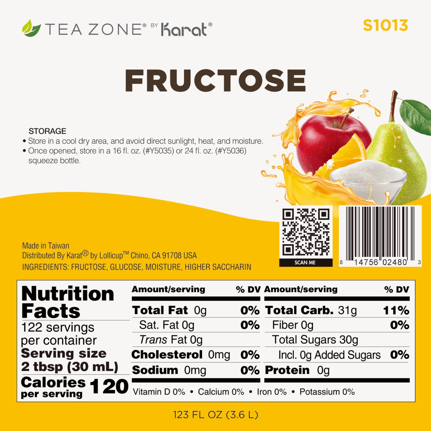 Tea Zone 11 lbs Fructosa – Botella