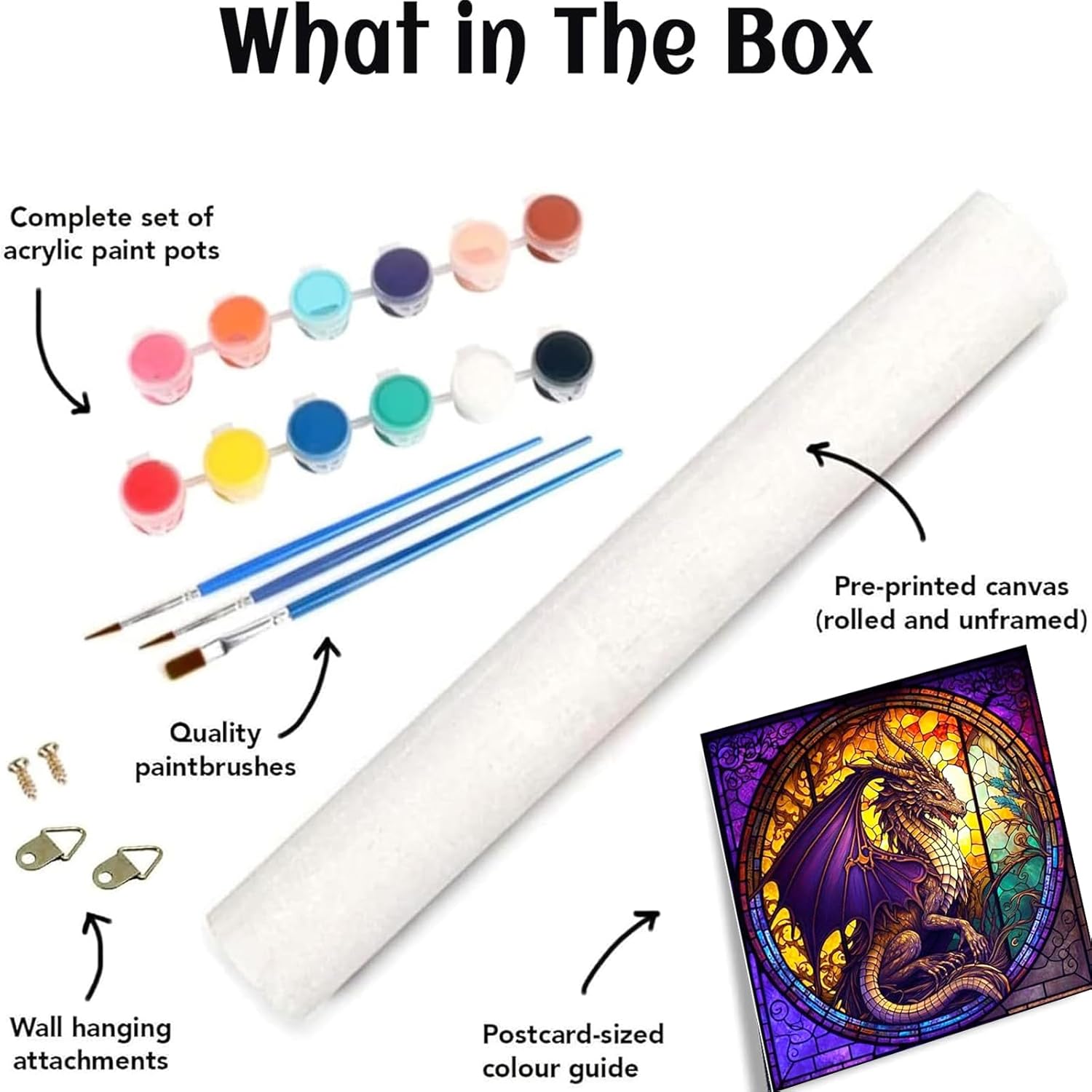 KICHANG Kit de 4 piezas de pintura de dragón por números para adultos, pintura por números para adultos sobre lienzo, kits de pintura por números,