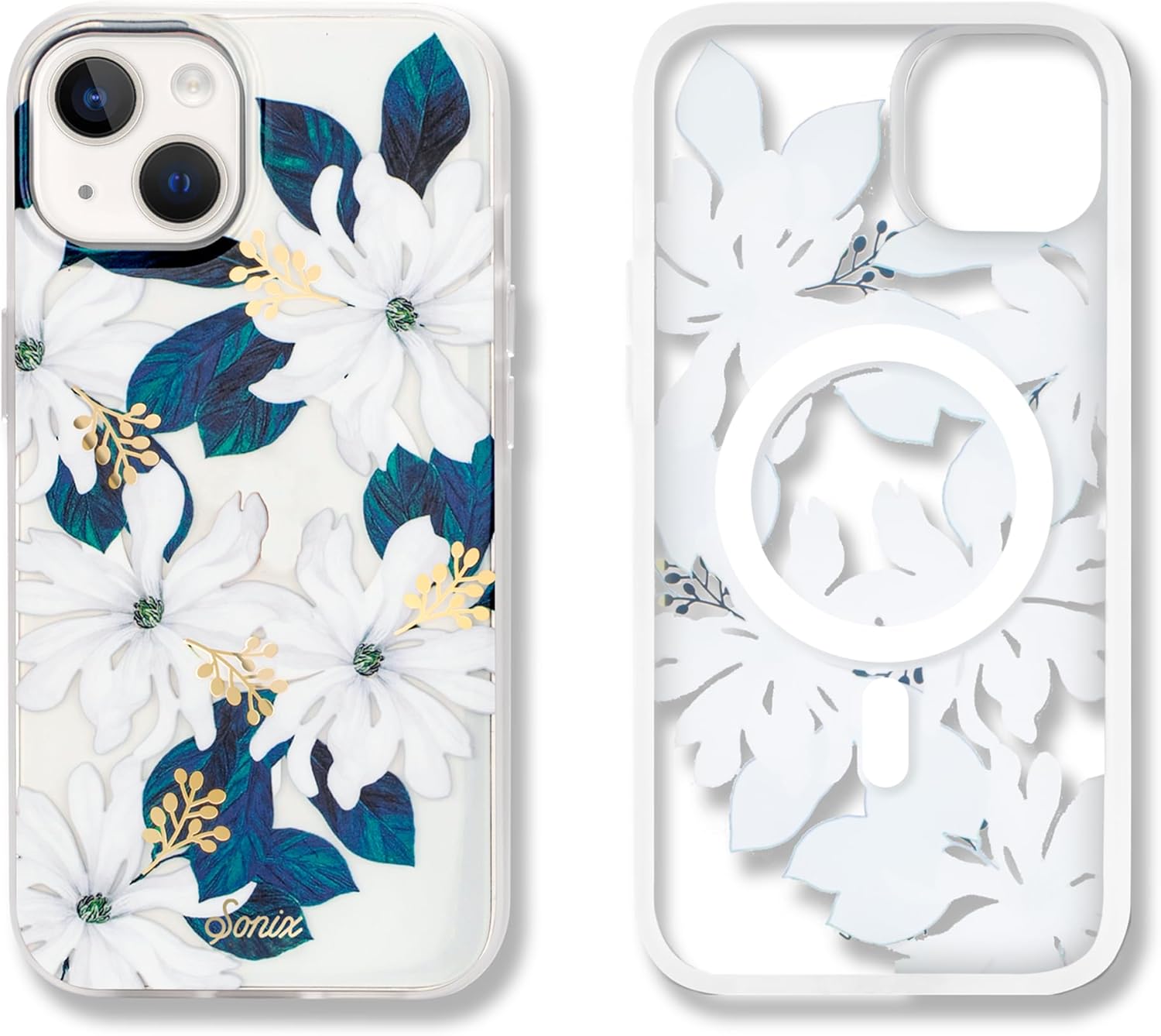 Sonix – Funda floral para iPhone 15, 14, 13, compatible con MagSafe, probada contra caídas de 10 pies, modelo Delilah (flor de dalia)
