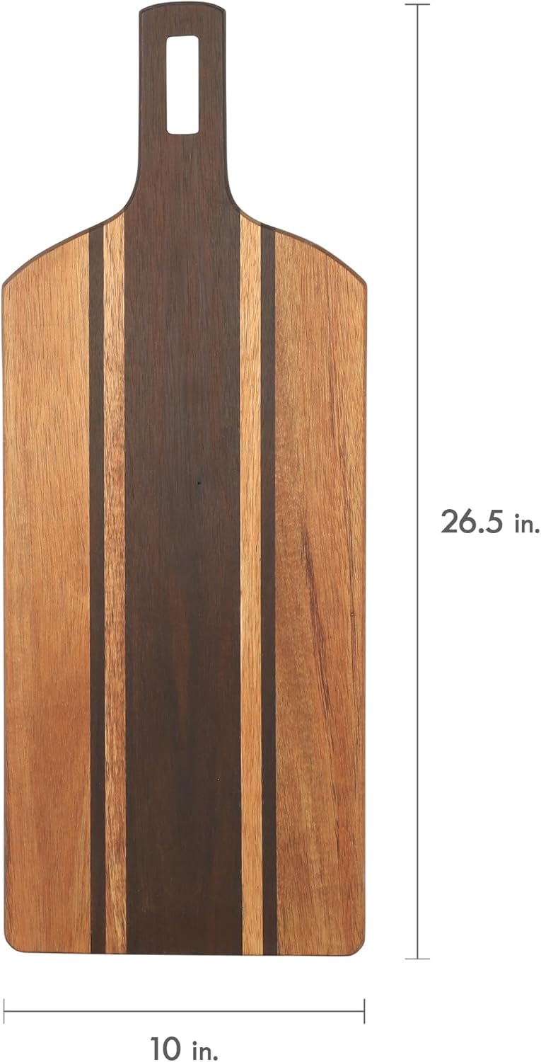 Kenmore San Ysidro – Tabla para cortar y servir madera de acacia de 21.5 x 8 pulgadas con mango