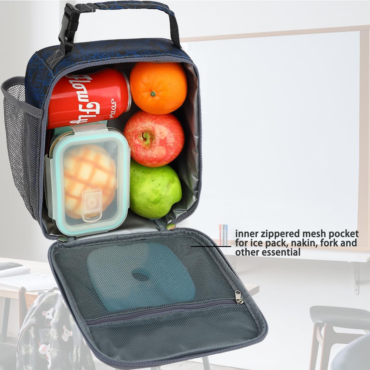 Lonchera para niños, niñas, hombres y mujeres, kit de lonchera térmica pequeña y suave para la escuela, trabajo, picnic, viajes, lonchera portátil