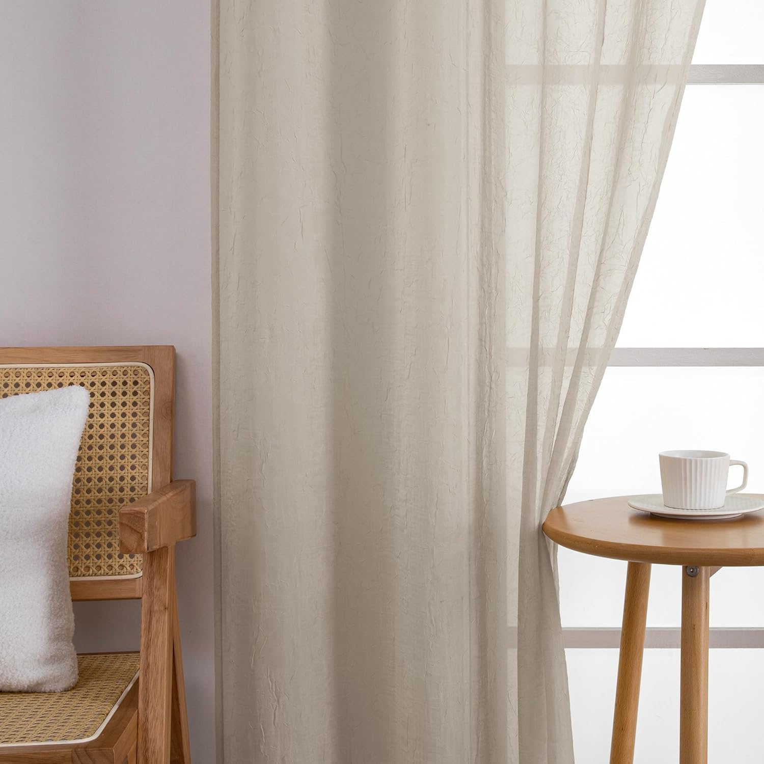 OWENIE Cortinas transparentes Tiers Taupe Kitchen