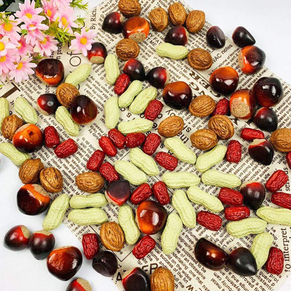 ULTNICE RWW19R7Y18FAVH18XI, 20 piezas de castaña artificial, espuma de frutas sintéticas, dispersión de mesa de frutas sintéticas, juguetes