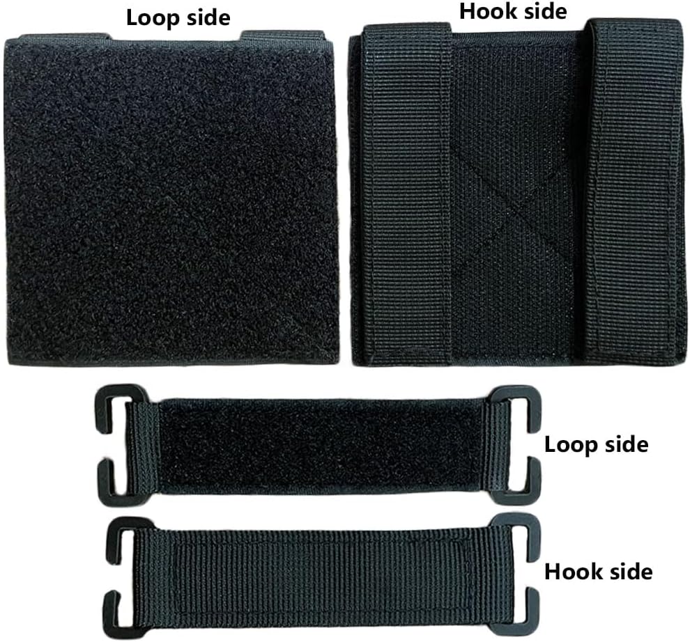 Panel de parches táctico Molle con gancho y bucle, accesorio Molle para mochila, chaleco, insignia de bricolaje e insignia (caqui, 4 unidades)