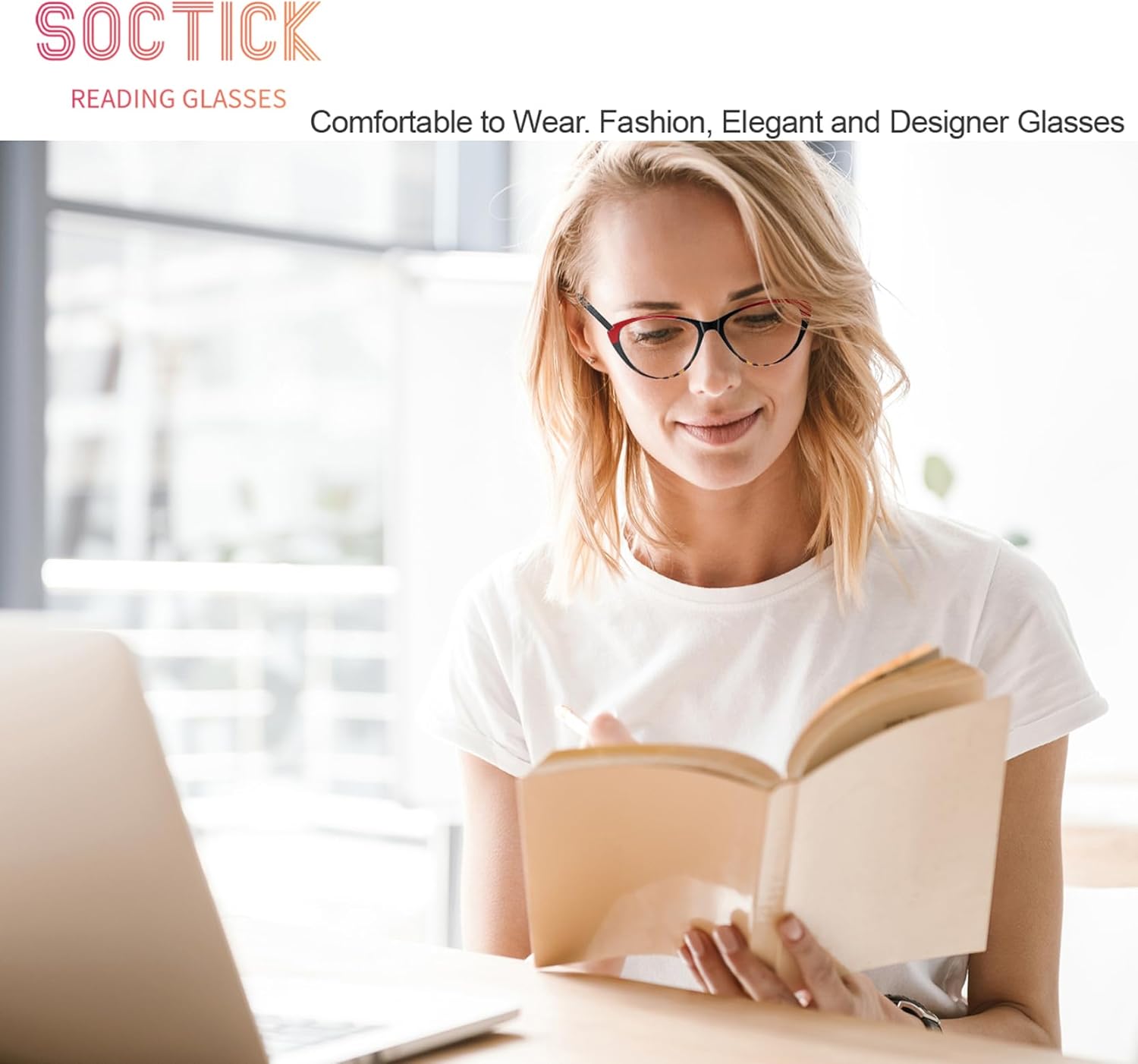 Lentes de lectura de ojo de gato para mujer, bloqueo de luz azul, lectores para mujer 3.5 con bisagras de resorte cómodas, anteojos de diseñador de