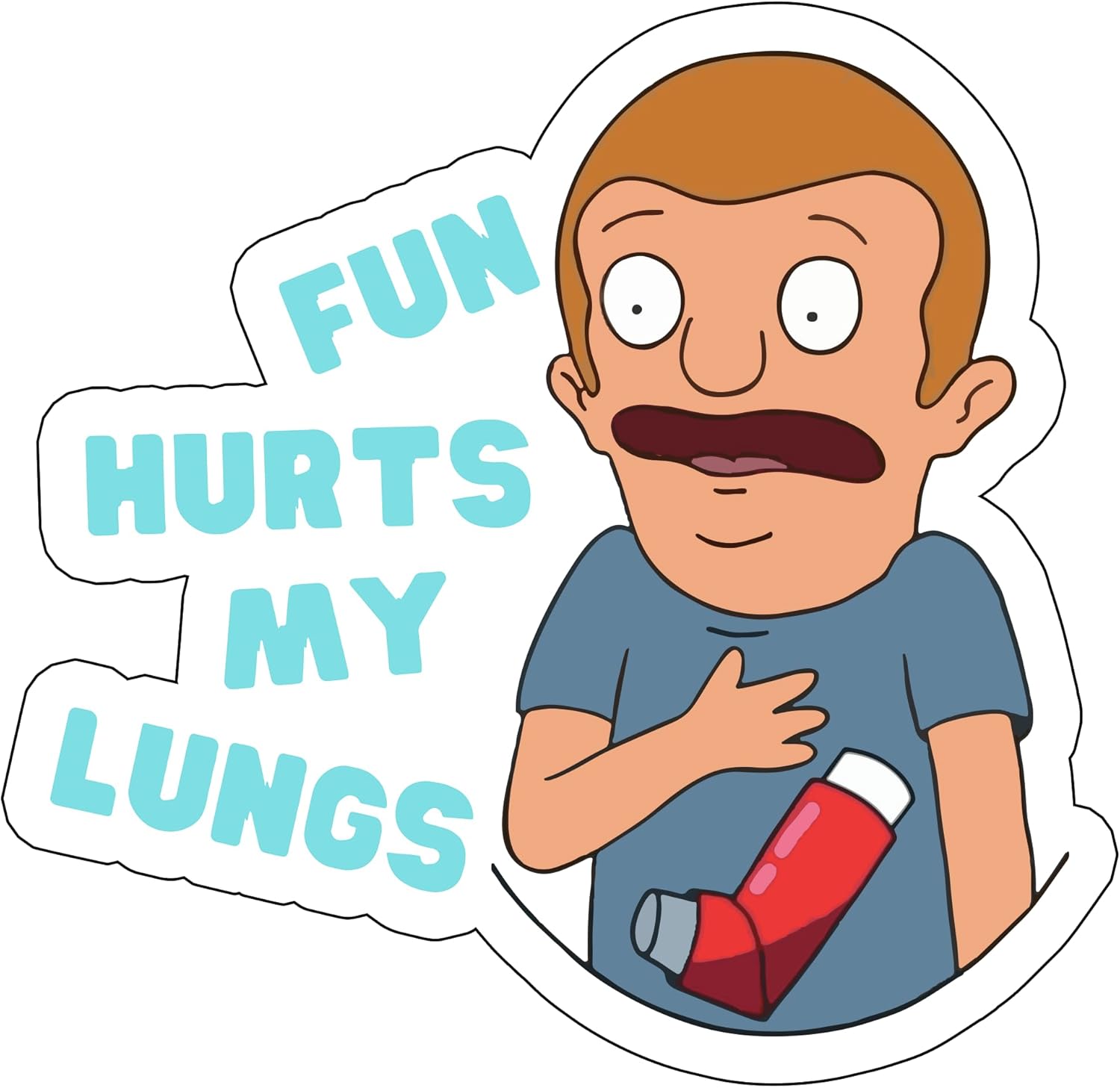 Fun Hurts My Lungs – Adhesivo para casco duro, calcomanía de meme, calcomanía de caja de herramientas de casco de construcción, calcomanía para