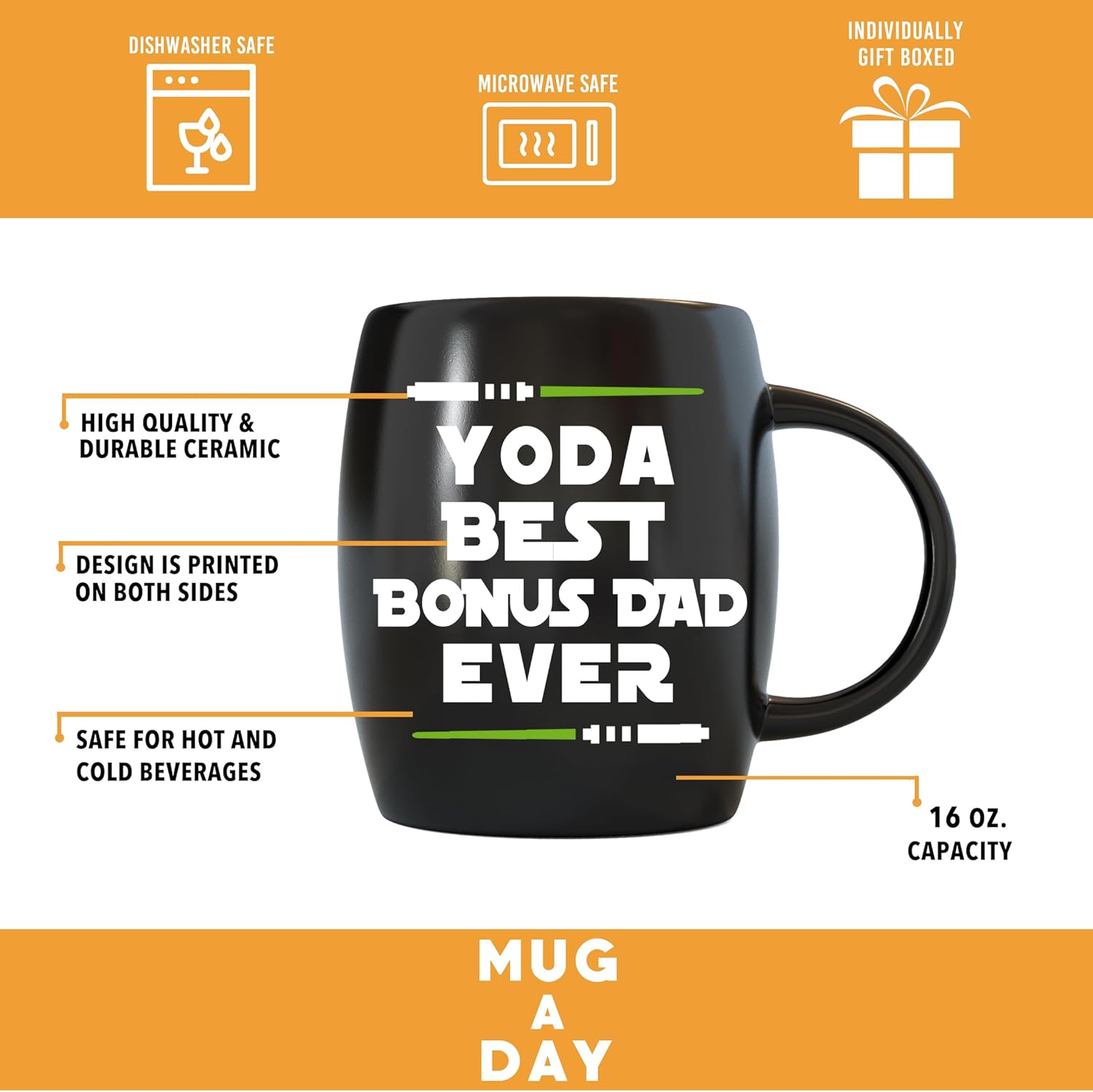 Classic Mugs 16oz Yo The Best Bonus Dad Ever for Awesome Step Dad For Awesome Stepfather from Wife Stepson Stepdaughter Regalos para papás Regalo de