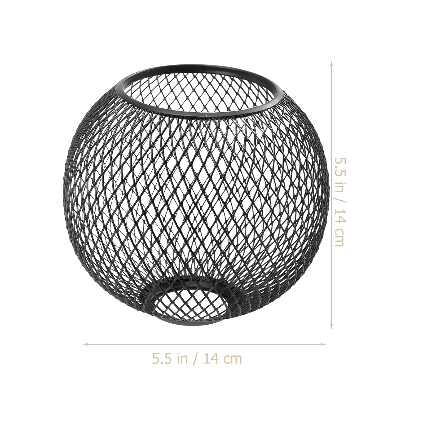 Pantalla de lámpara de jaula de metal Cloche de alambre de pollo, pantalla de lámpara hueca negra, cubierta de lámpara para el hogar, bombilla