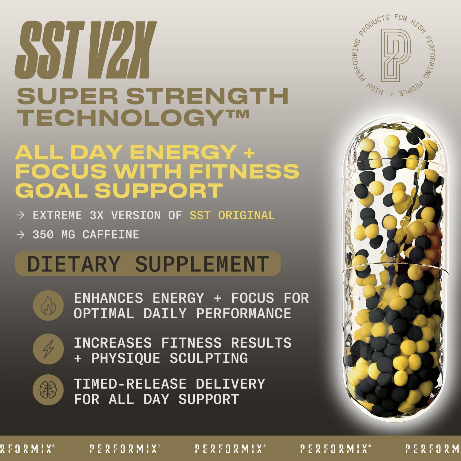 PERFORMIX – SST V3X – Pre entrenamiento – 350 mg de cafeína – Suplementos energéticos – Sin choques – Objetivos de fitness – Nootrópico – Liberación