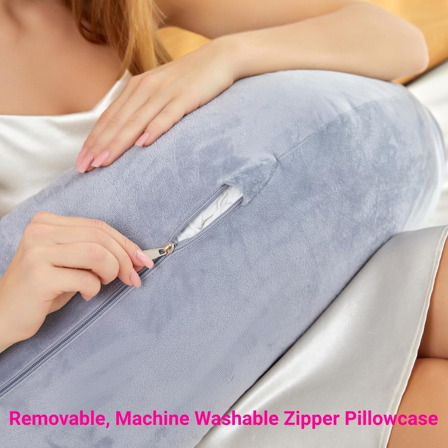 Almohada corporal de cisne para adultos, 55.12 x 21.65 x 11.02 pulgadas, almohada de cuerpo completo ergómica, cómoda almohada de maternidad para